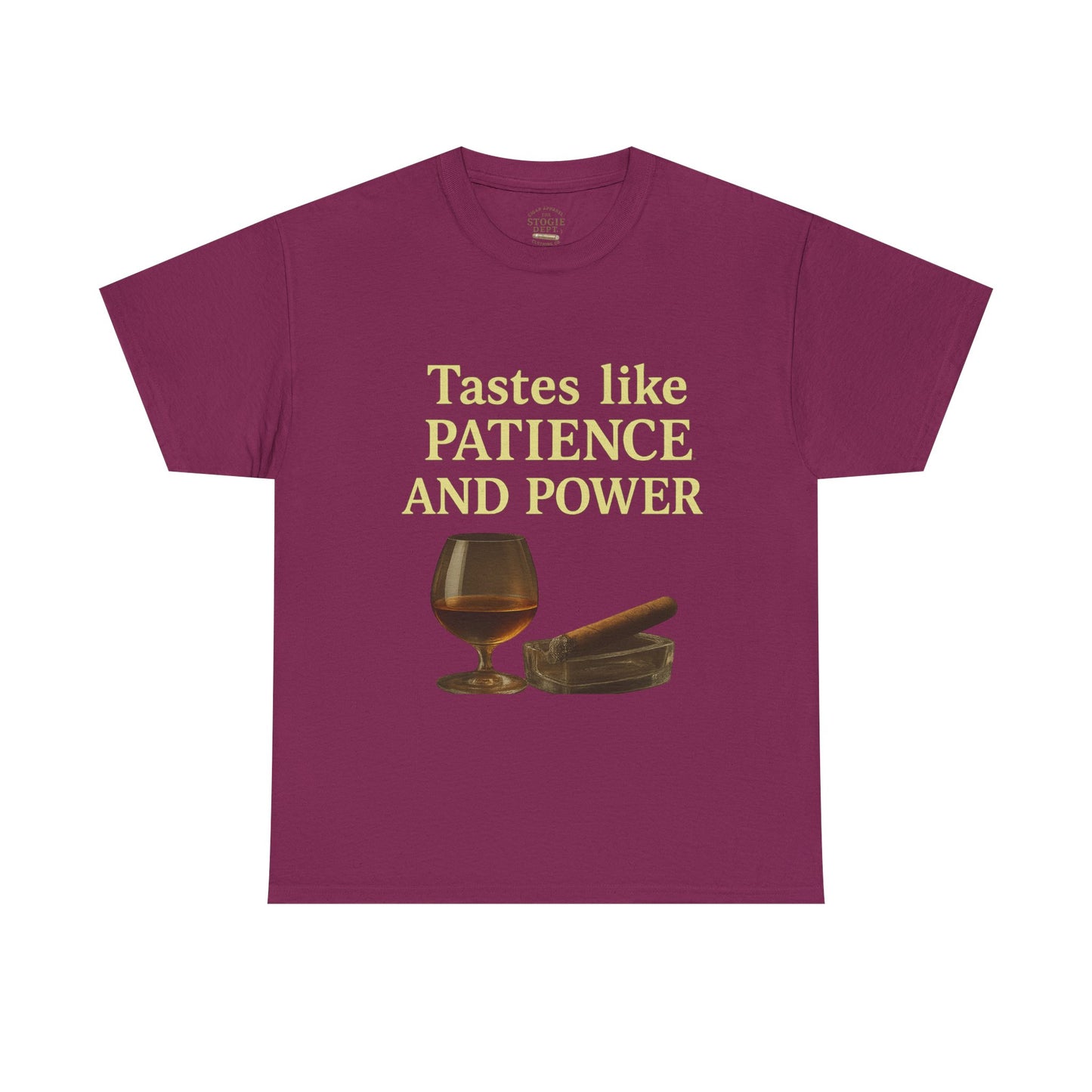 Patience and Power Tee, Funny Unisex Cotton T-Shirt, Gift for Whiskey Lovers, Inspirational Humor Shirt, Casual Everyday Wear