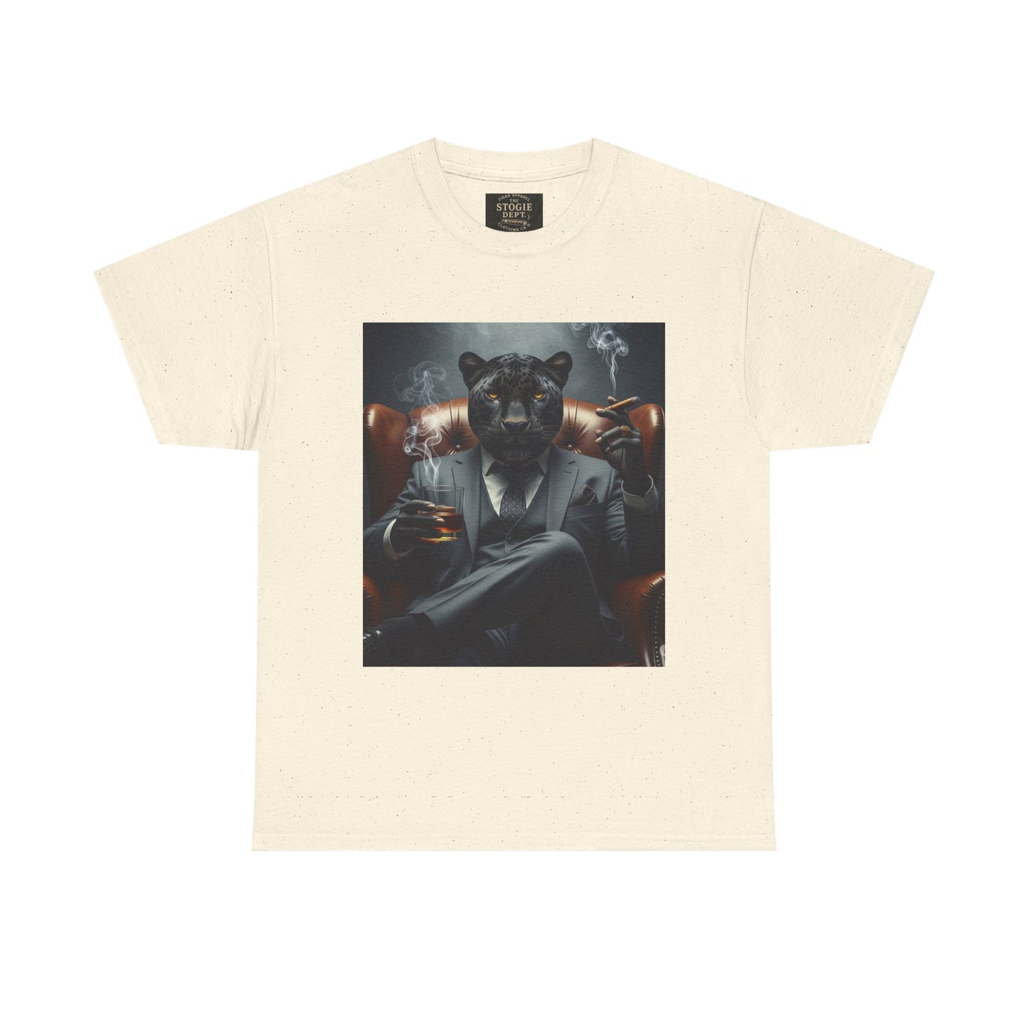 Stylish Unisex Heavy Cotton Tee with Cool Panther Design,