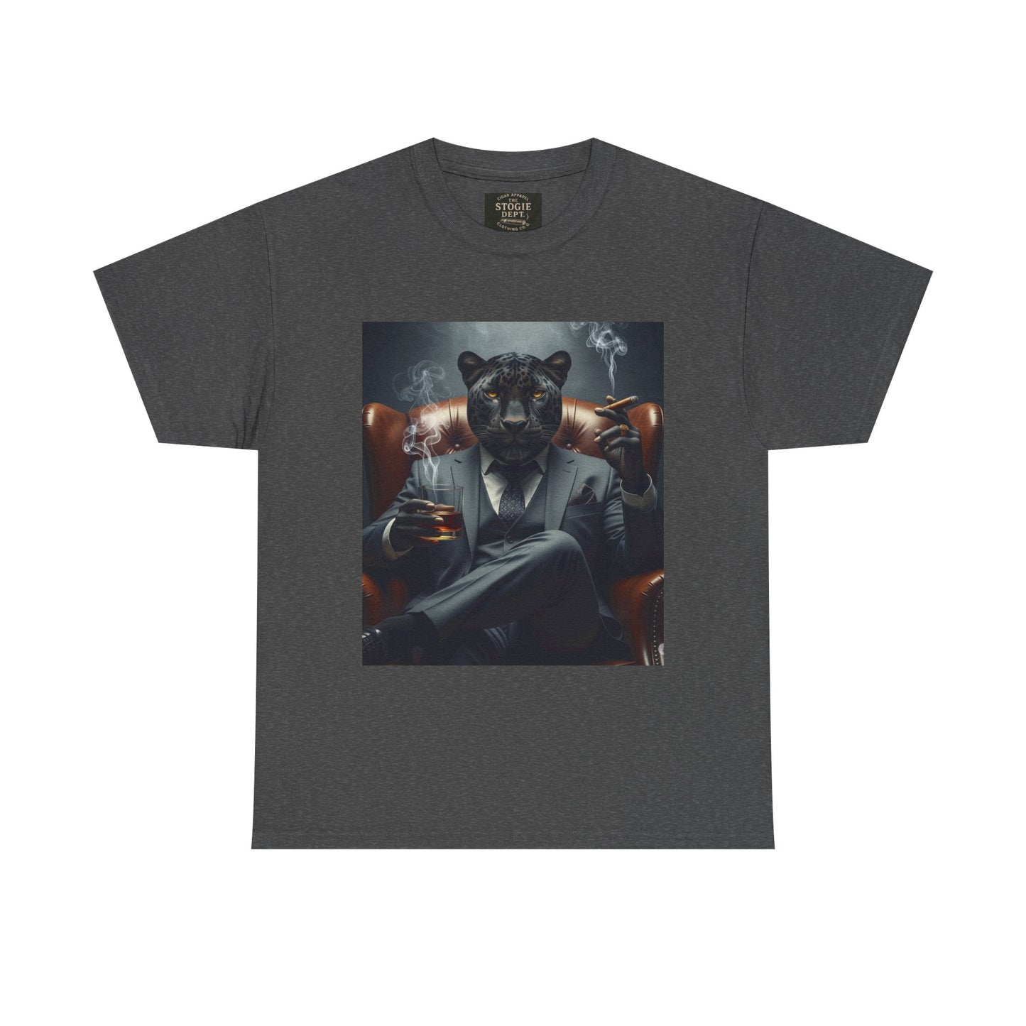 Stylish Unisex Heavy Cotton Tee with Cool Panther Design,