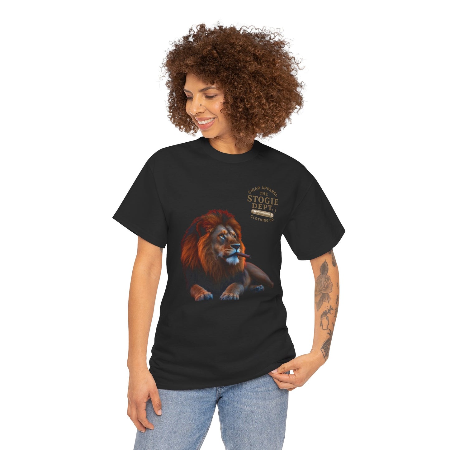 Majestic Lion Graphic Tee - Unisex Heavy Cotton Shirt for Animal Lovers, Relaxed Fit, Gift for Birthdays, Eco-Friendly Fashion