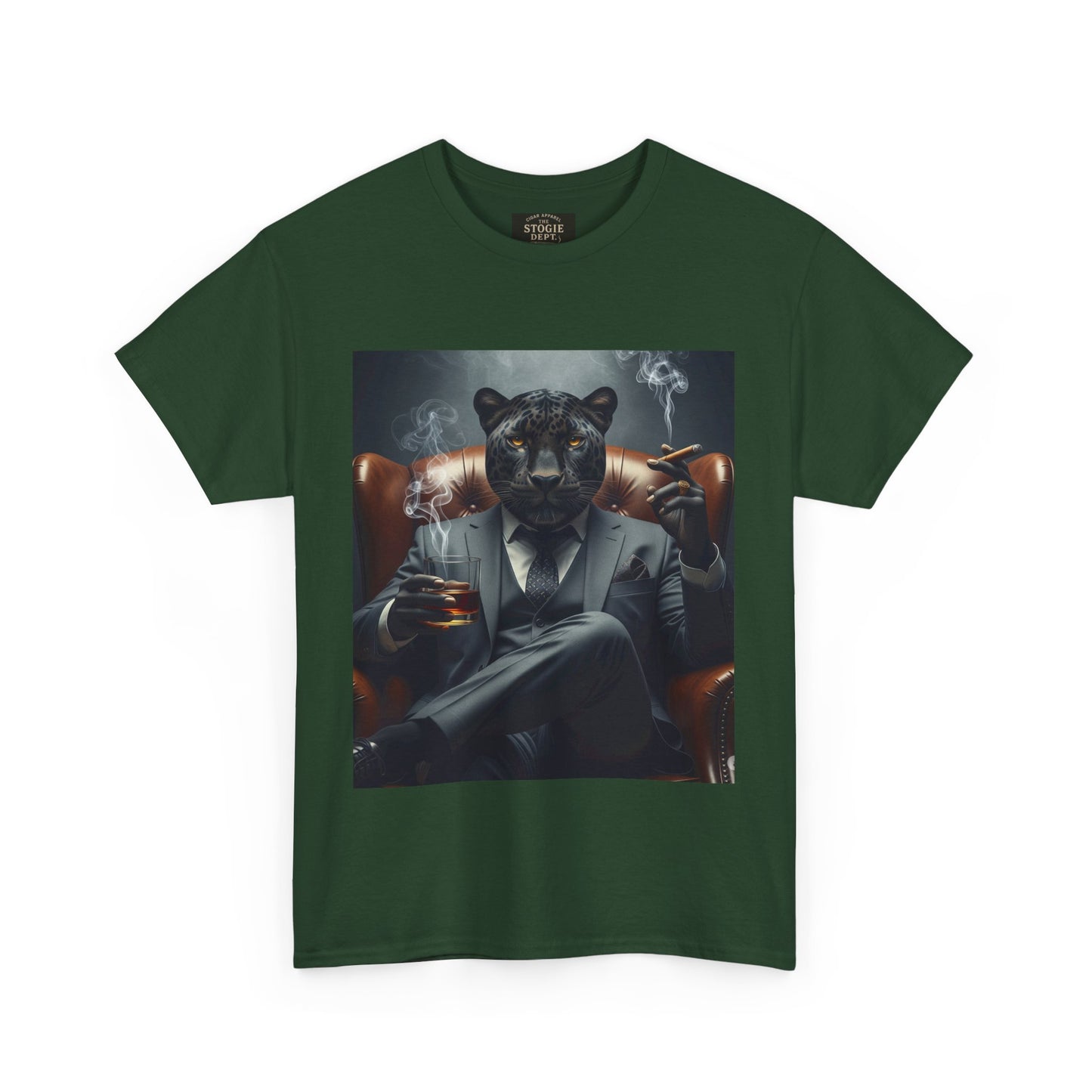 Stylish Unisex Heavy Cotton Tee with Cool Panther Design,