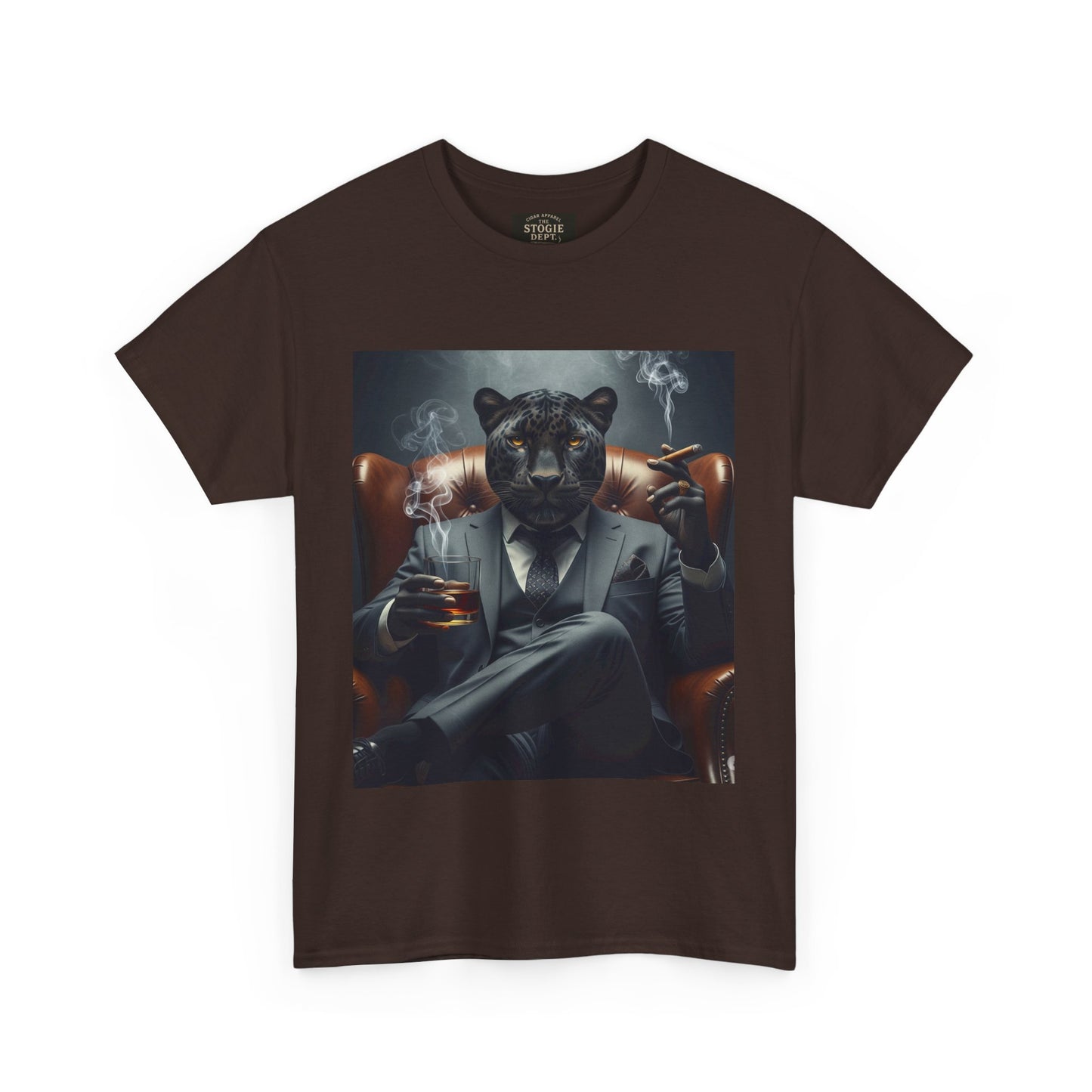 Stylish Unisex Heavy Cotton Tee with Cool Panther Design,