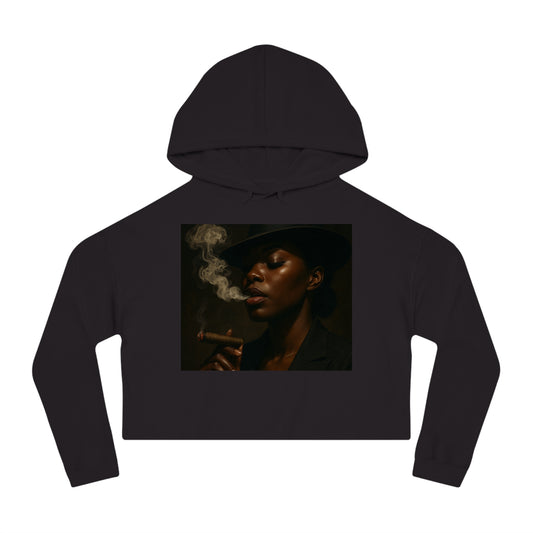 Chic Cropped Hoodie with Smoky Vibes,