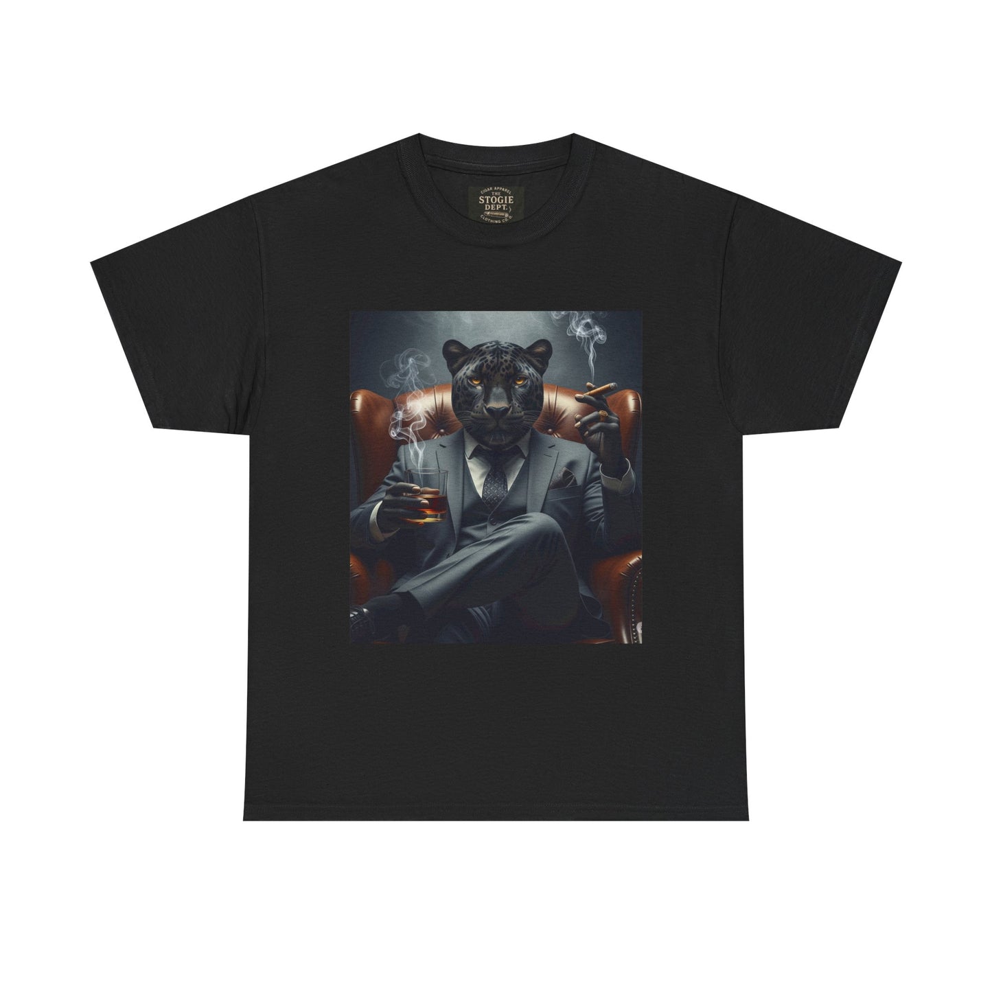 Stylish Unisex Heavy Cotton Tee with Cool Panther Design,