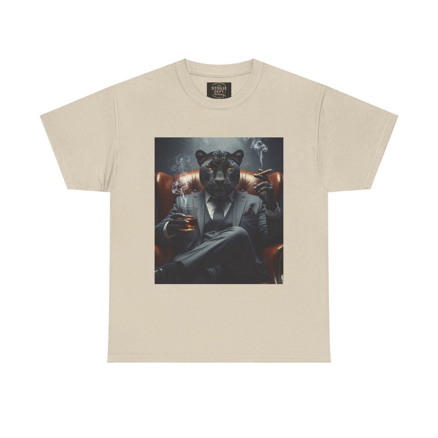 Stylish Unisex Heavy Cotton Tee with Cool Panther Design,