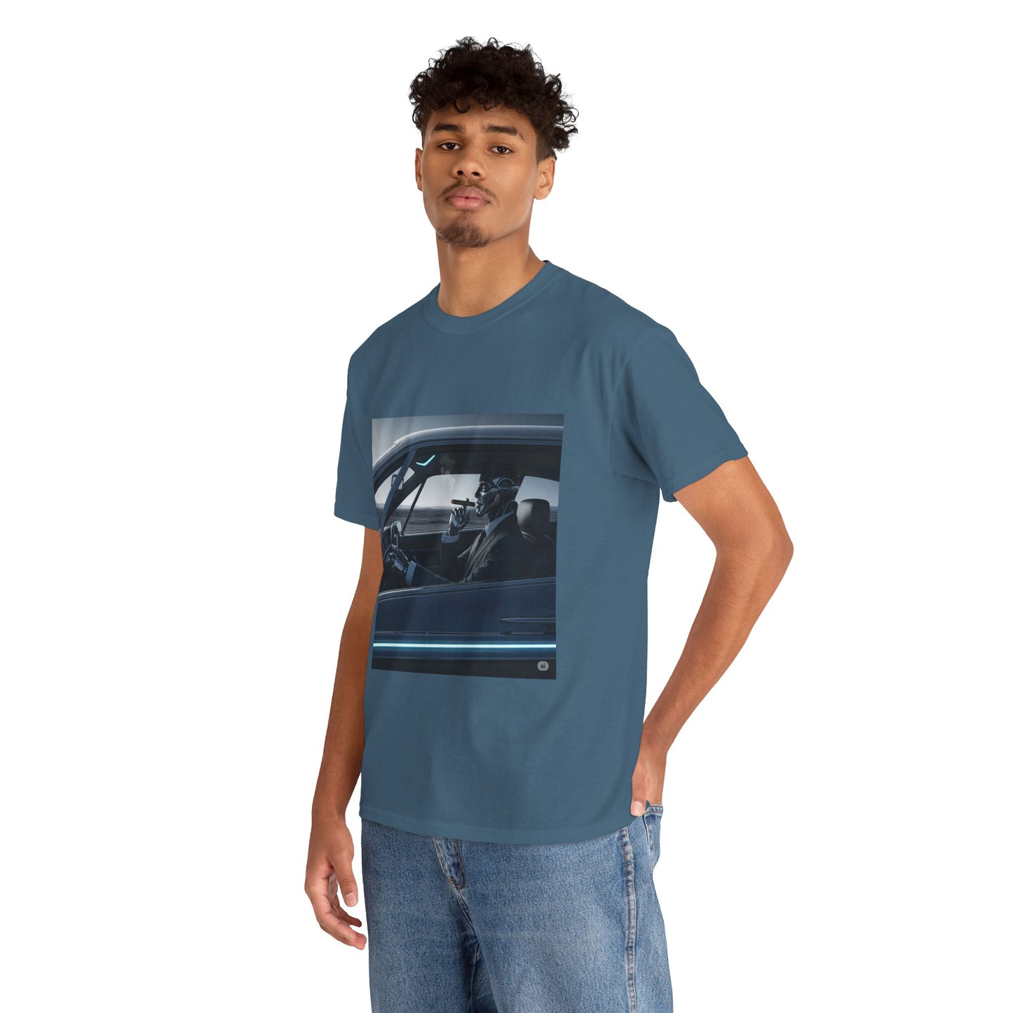 Vintage Car Driver Unisex Heavy Cotton Tee | Retro Graphic Shirt, Casual Wear, Gift for Car Lovers, Streetwear