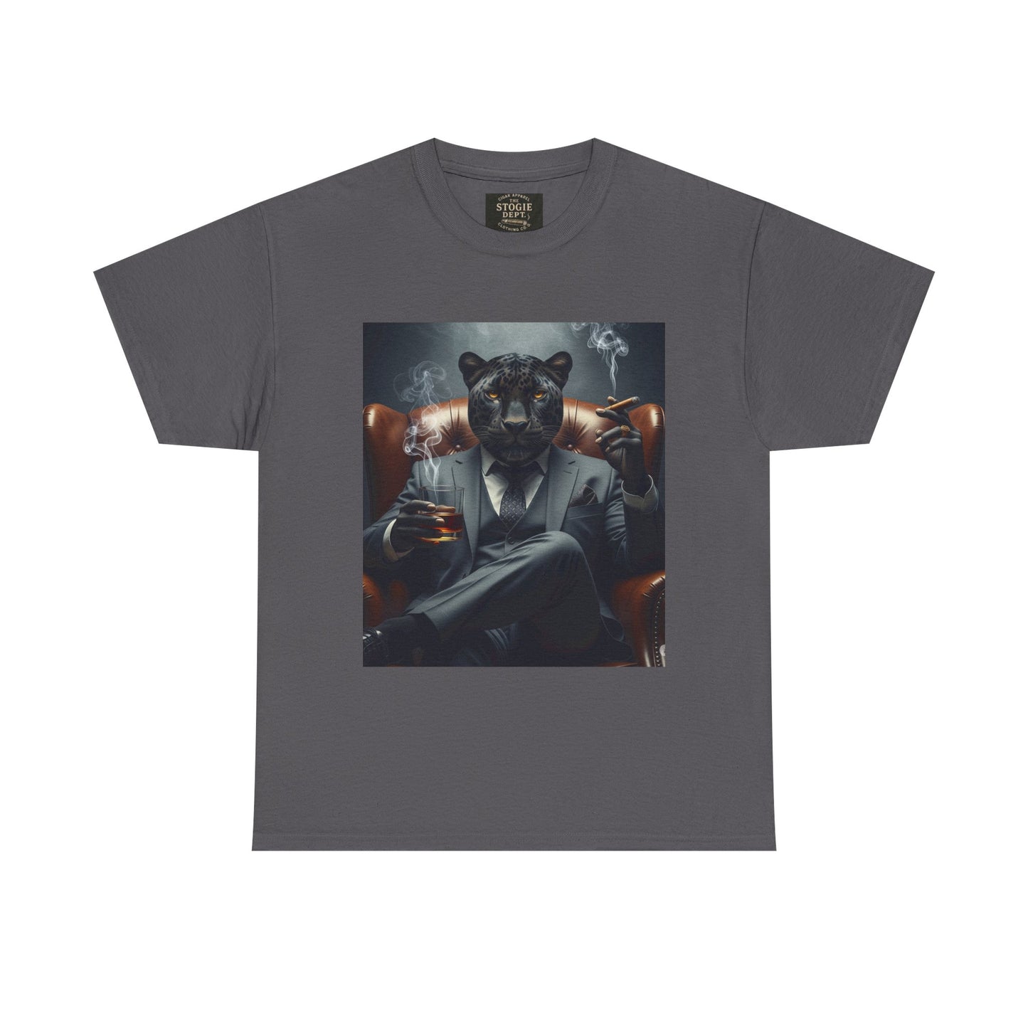Stylish Unisex Heavy Cotton Tee with Cool Panther Design,