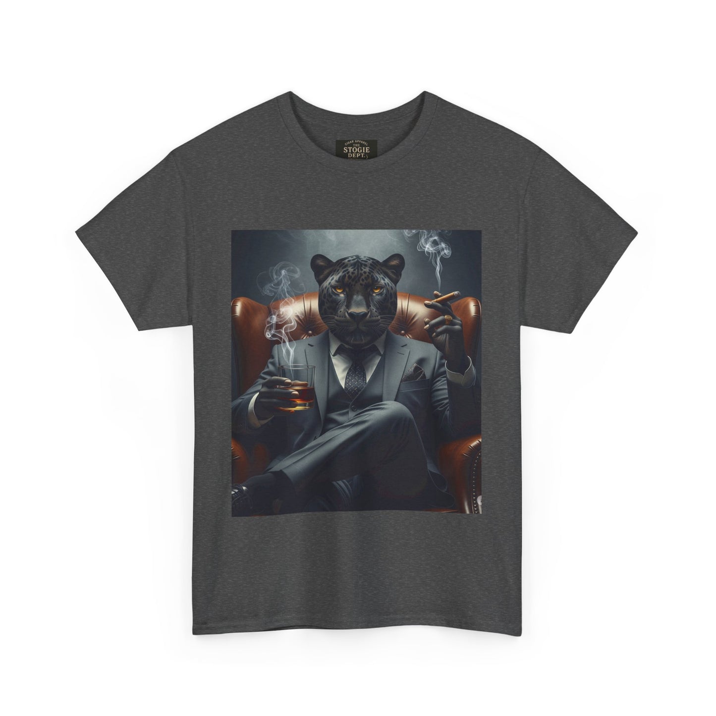 Stylish Unisex Heavy Cotton Tee with Cool Panther Design,