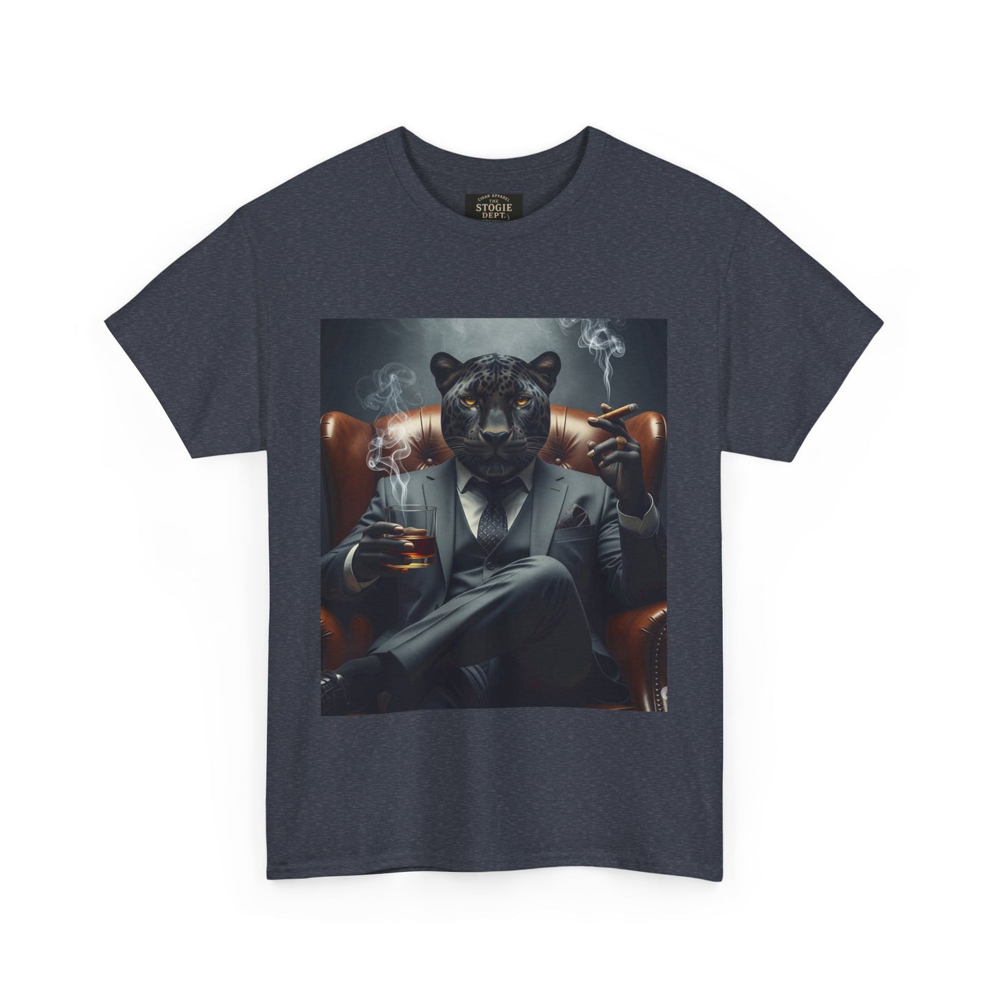 Stylish Unisex Heavy Cotton Tee with Cool Panther Design,