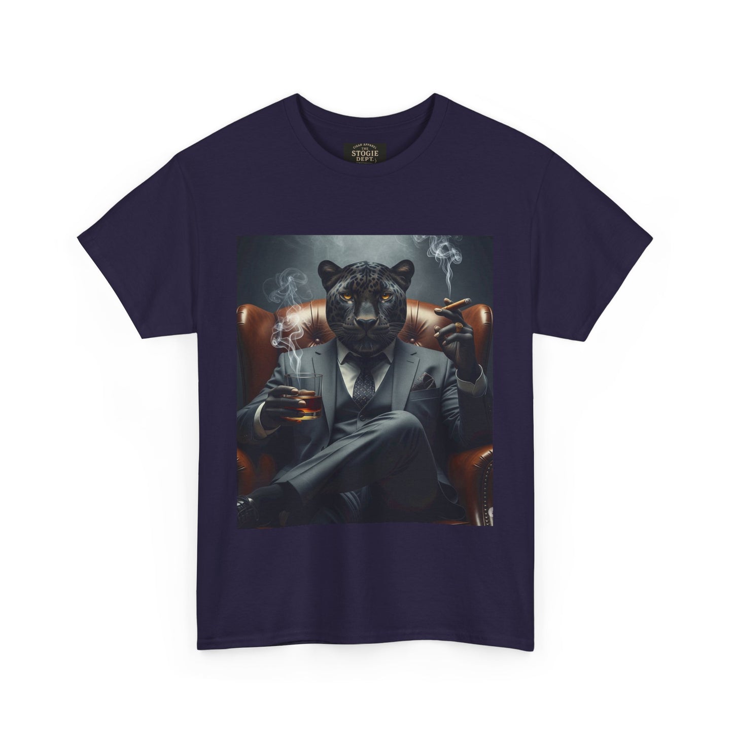 Stylish Unisex Heavy Cotton Tee with Cool Panther Design,