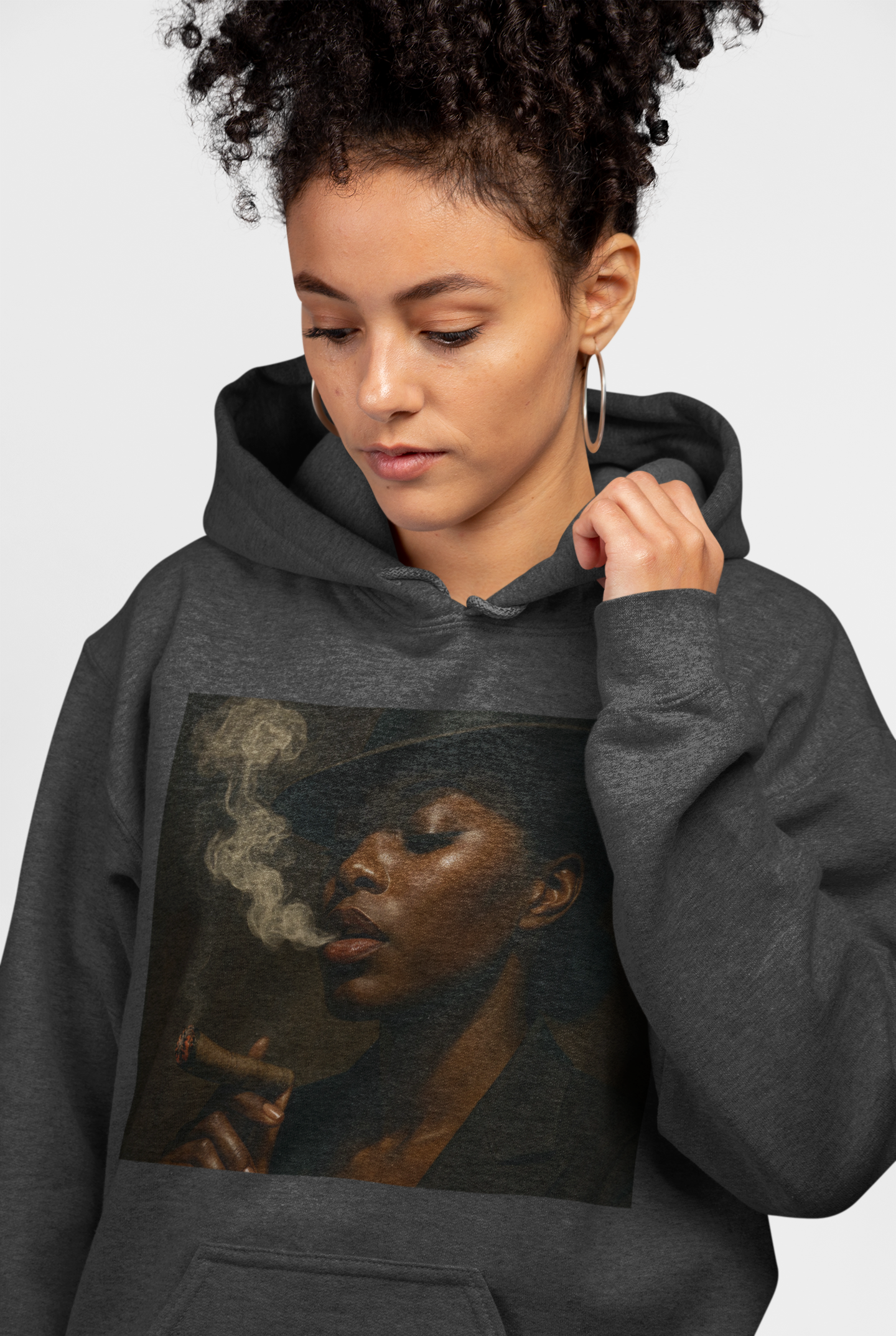 Chic Cropped Hoodie with Smoky Vibes,