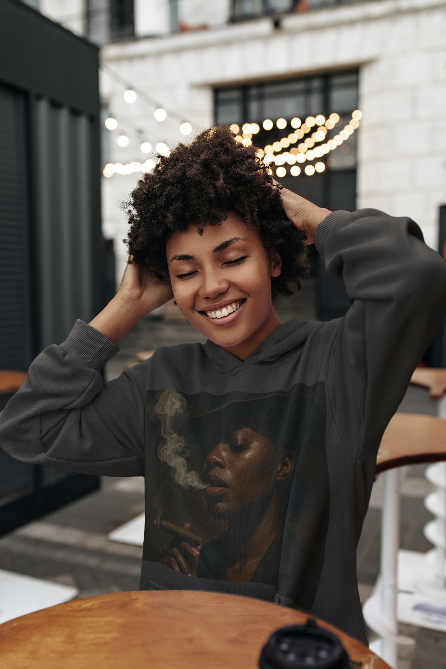 Chic Cropped Hoodie with Smoky Vibes,