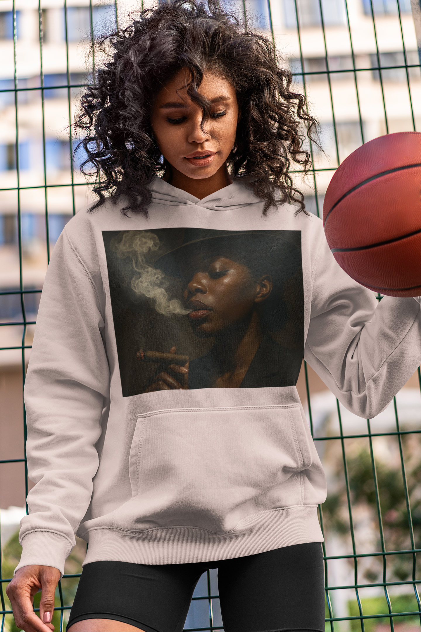 Chic Cropped Hoodie with Smoky Vibes,