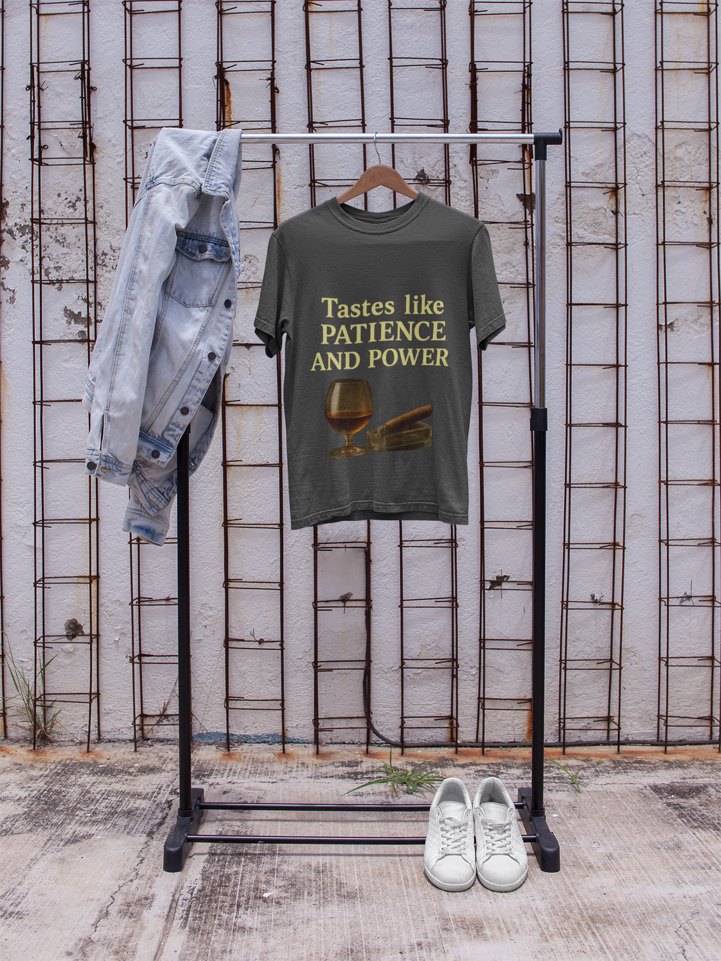 Patience and Power Tee, Funny Unisex Cotton T-Shirt, Gift for Whiskey Lovers, Inspirational Humor Shirt, Casual Everyday Wear