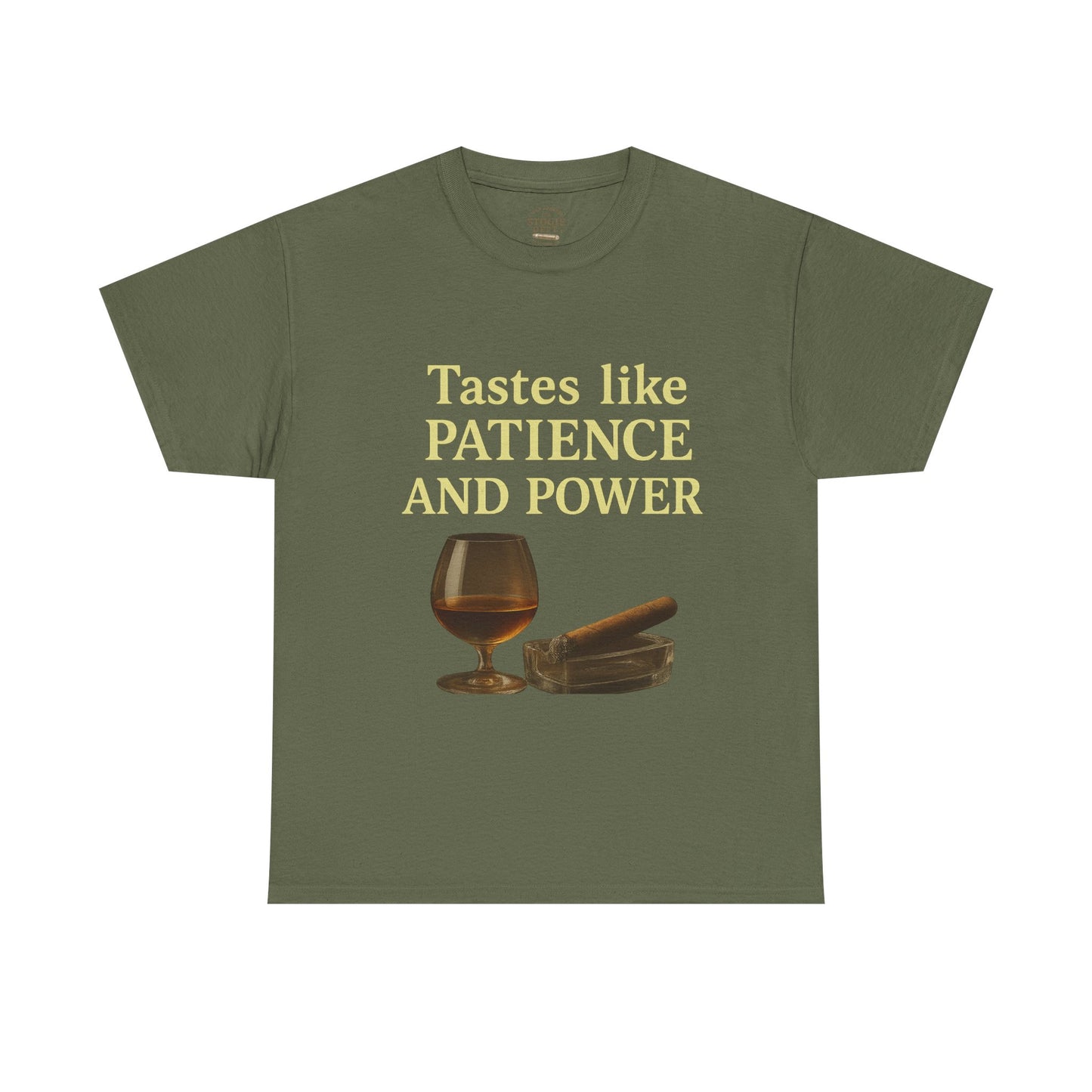 Patience and Power Tee, Funny Unisex Cotton T-Shirt, Gift for Whiskey Lovers, Inspirational Humor Shirt, Casual Everyday Wear