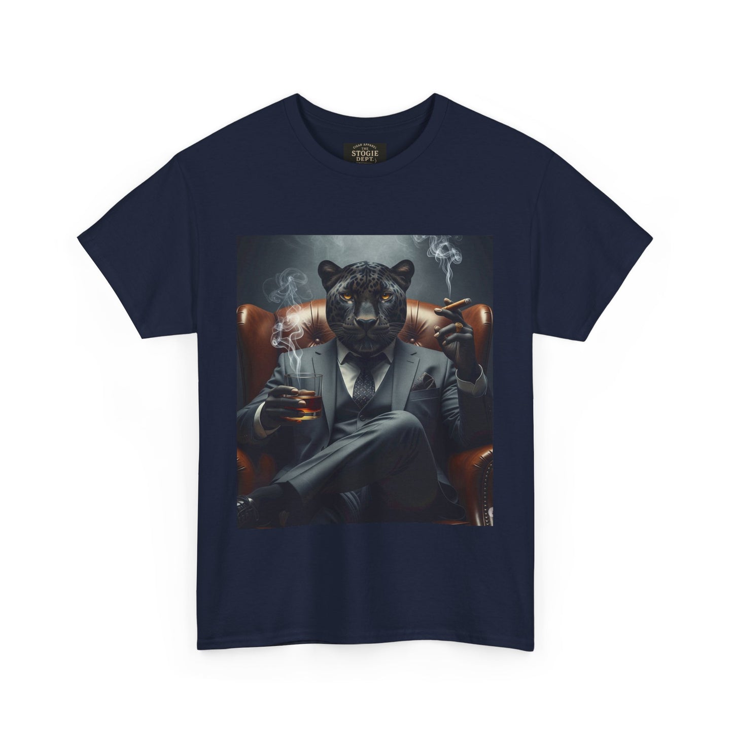 Stylish Unisex Heavy Cotton Tee with Cool Panther Design,