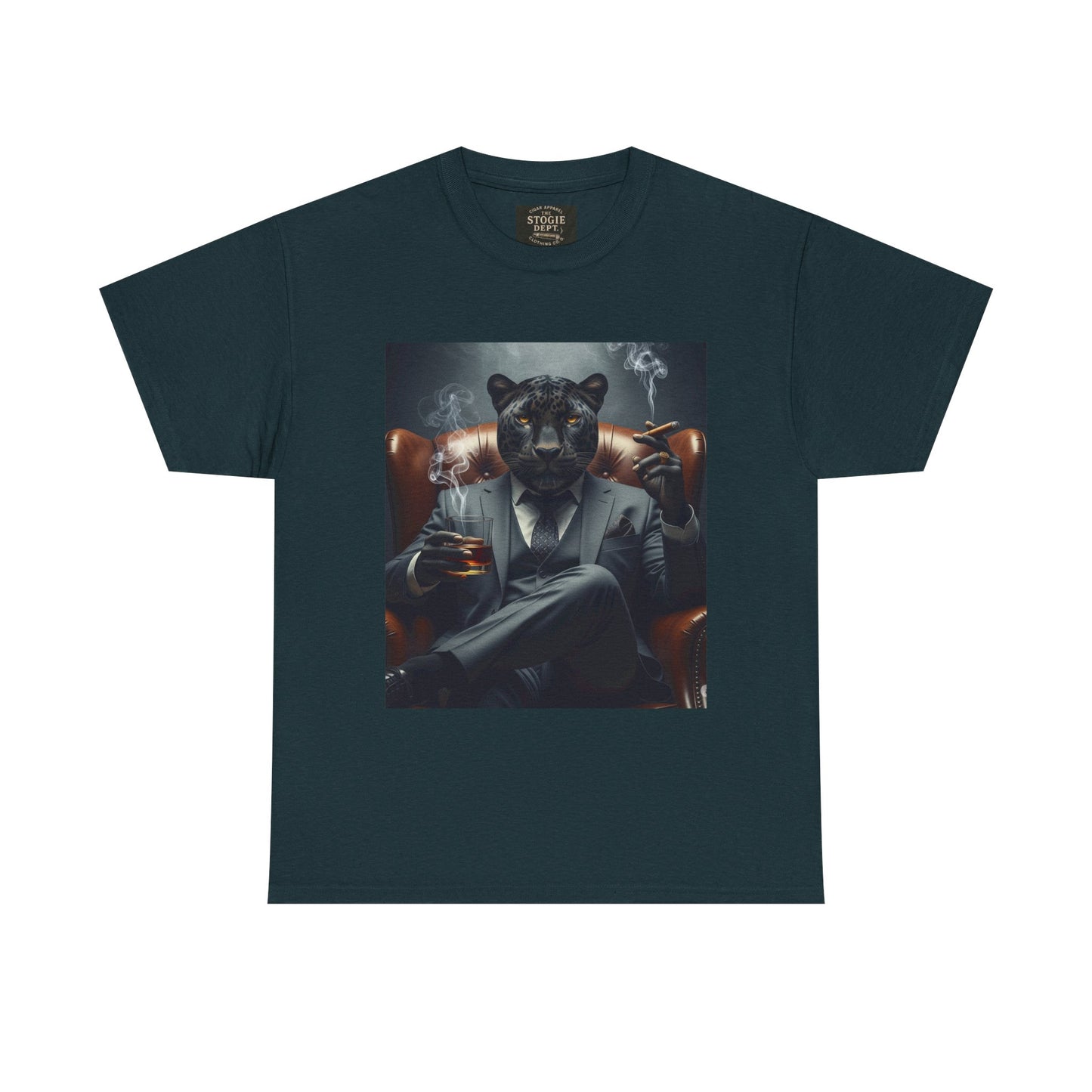 Stylish Unisex Heavy Cotton Tee with Cool Panther Design,