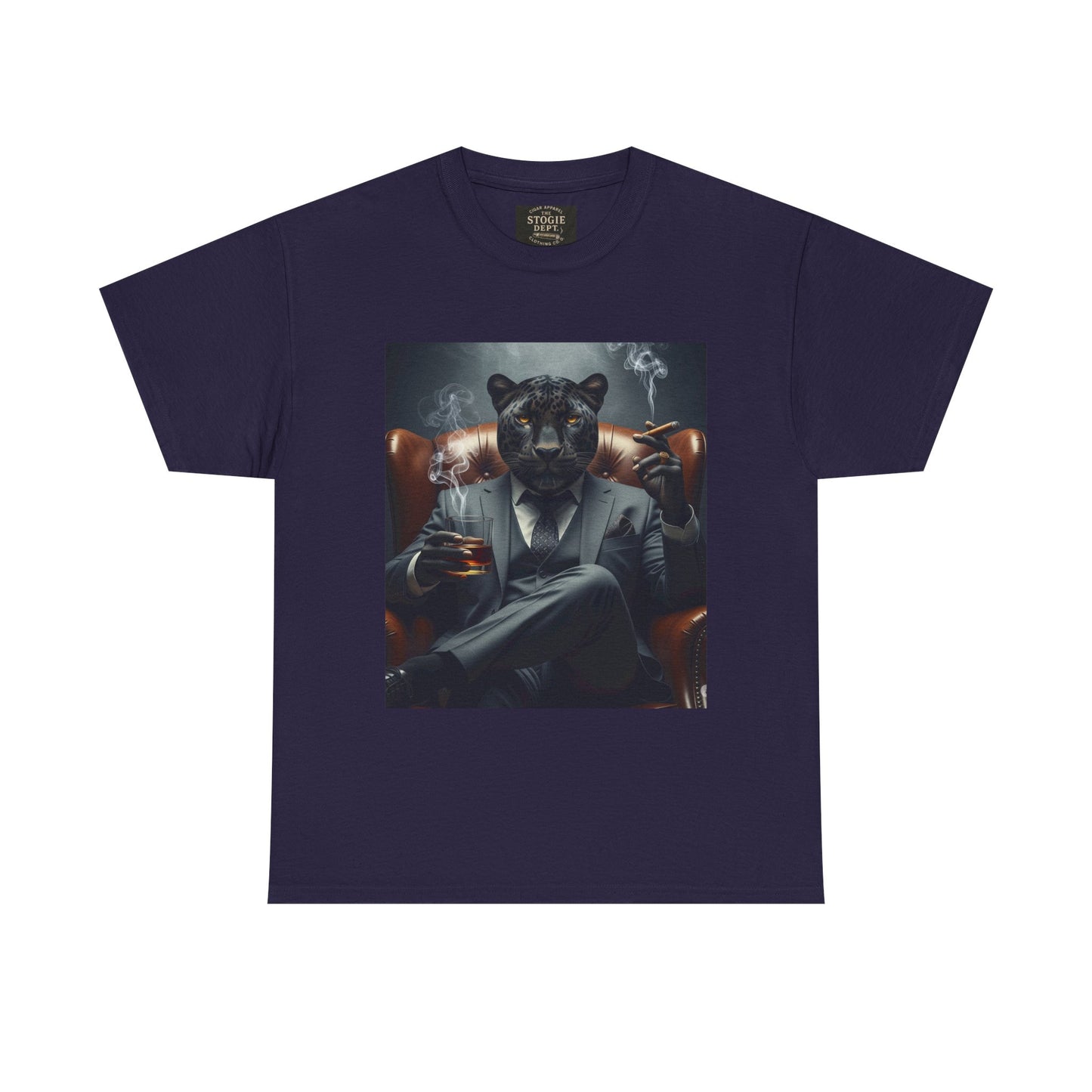 Stylish Unisex Heavy Cotton Tee with Cool Panther Design,