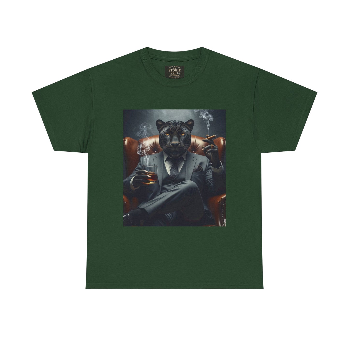 Stylish Unisex Heavy Cotton Tee with Cool Panther Design,