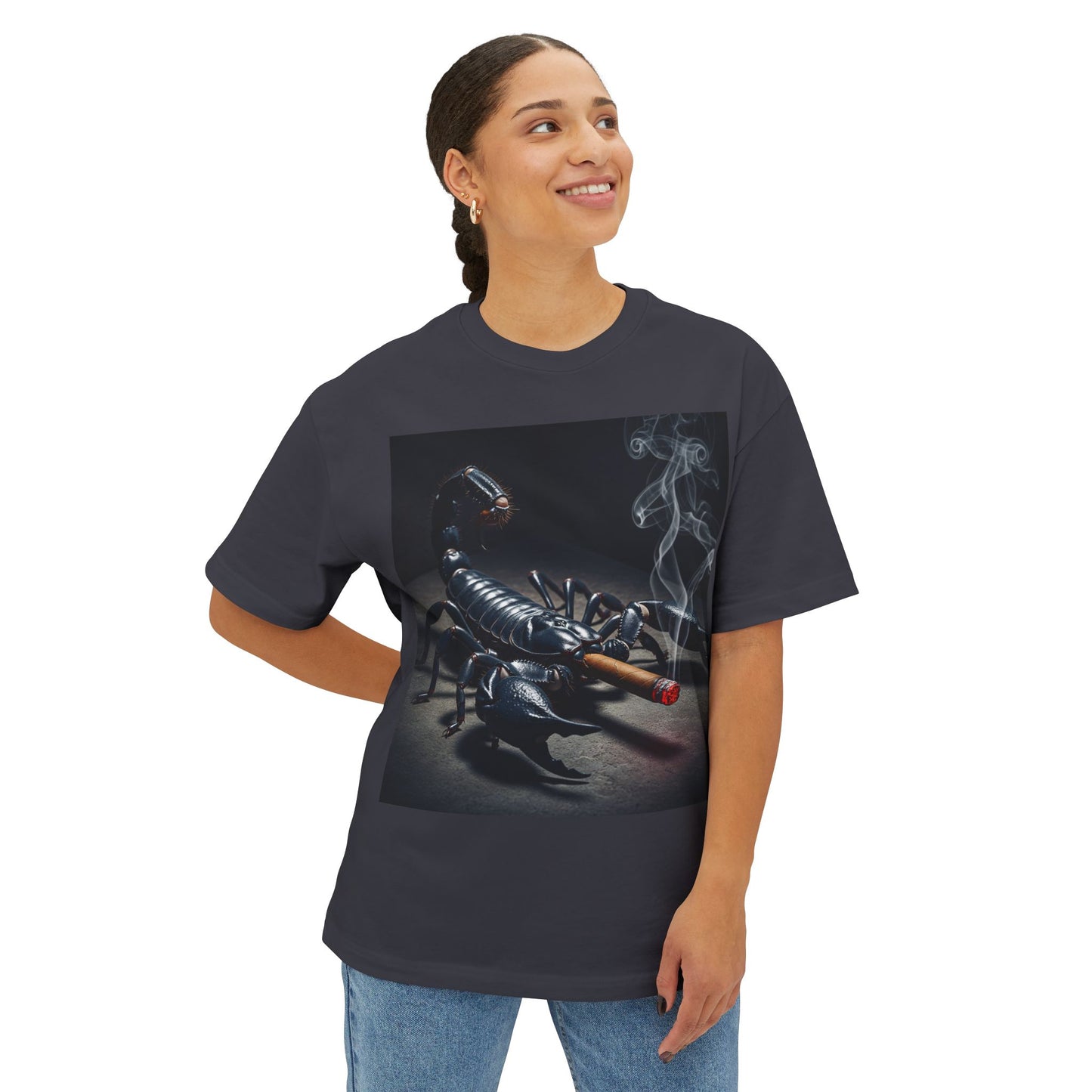 Edgy Scorpion Graphic Tee - Unisex Oversized Boxy Tee, Streetwear Fashion, Cool Casual Wear, Unique Gift for Friends, Party Outfit