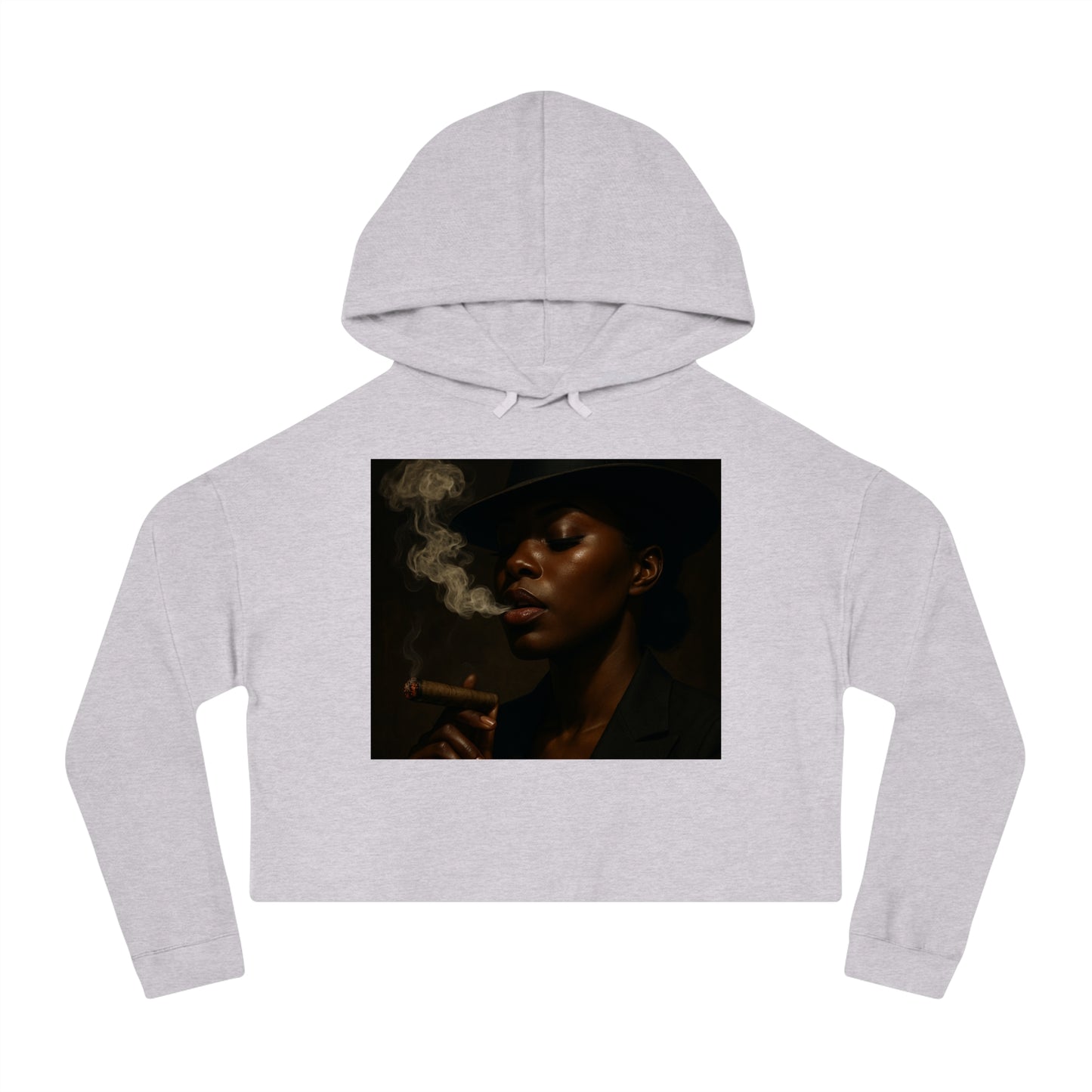 Chic Cropped Hoodie with Smoky Vibes,
