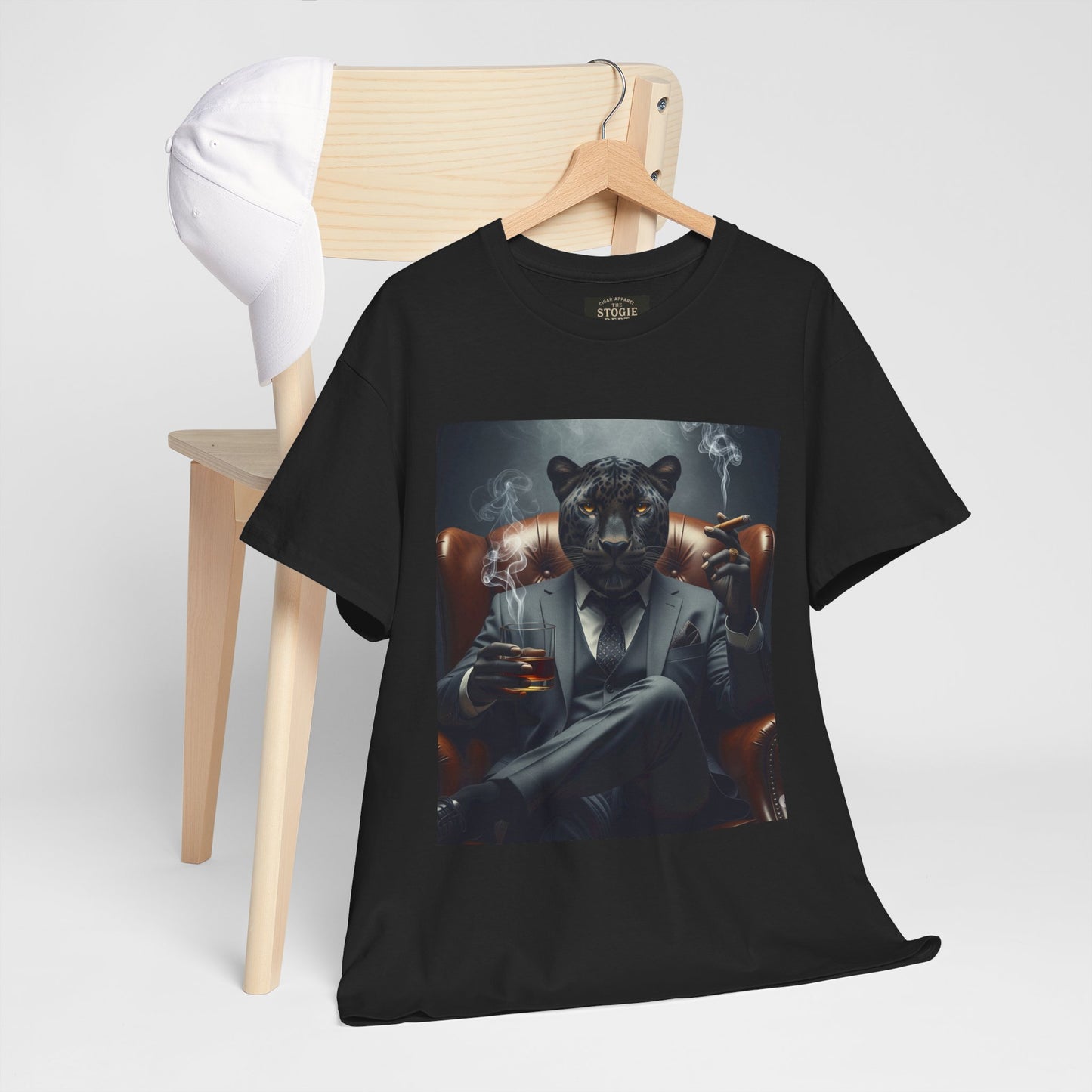 Stylish Unisex Heavy Cotton Tee with Cool Panther Design,