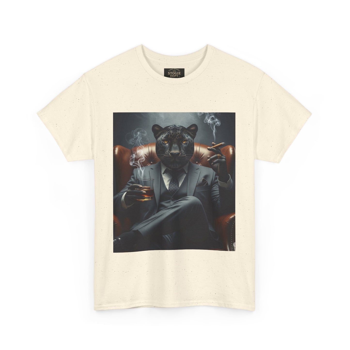 Stylish Unisex Heavy Cotton Tee with Cool Panther Design,