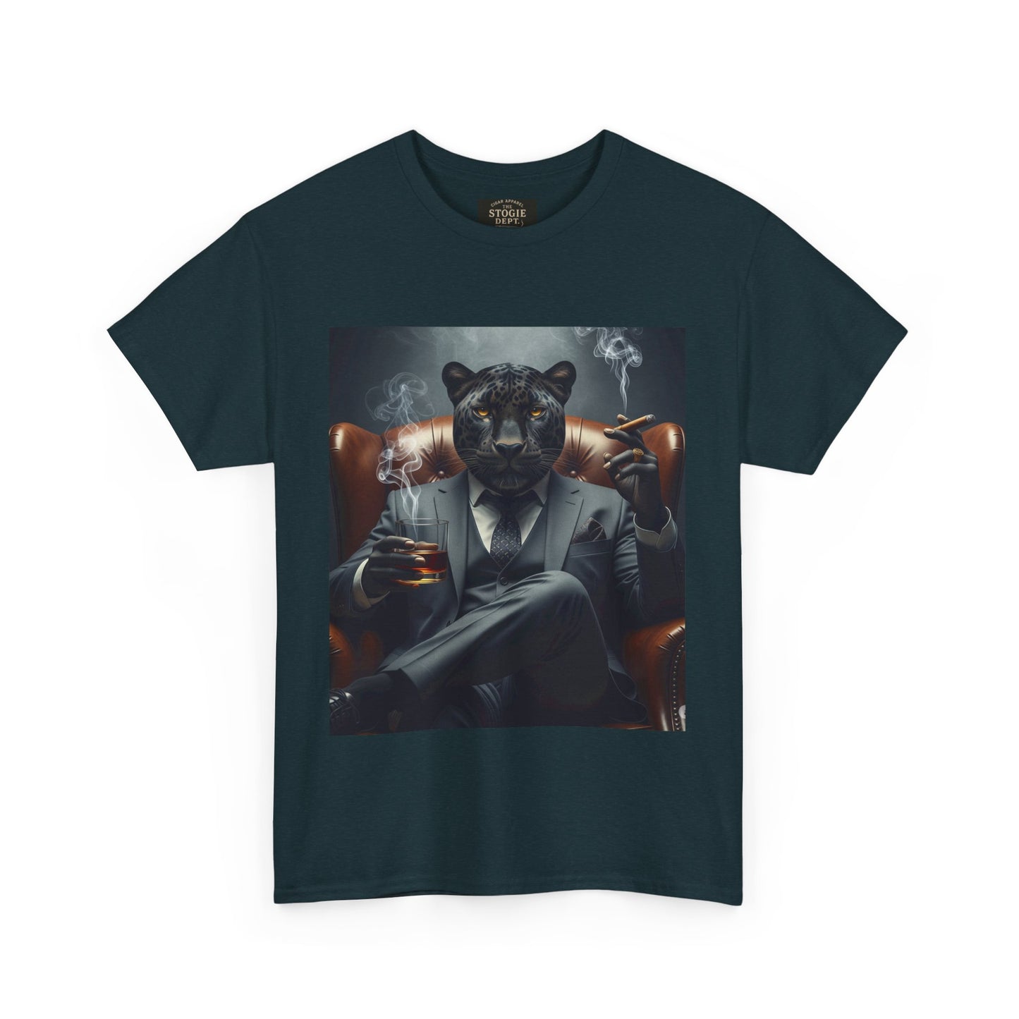 Stylish Unisex Heavy Cotton Tee with Cool Panther Design,
