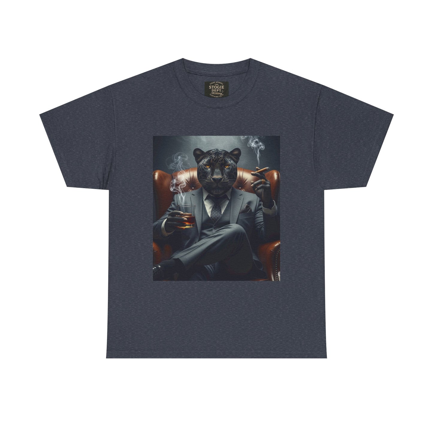 Stylish Unisex Heavy Cotton Tee with Cool Panther Design,