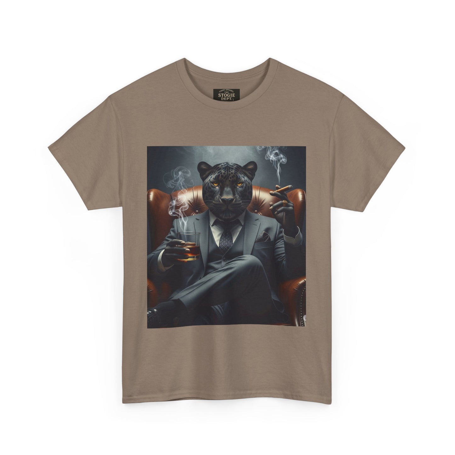 Stylish Unisex Heavy Cotton Tee with Cool Panther Design,