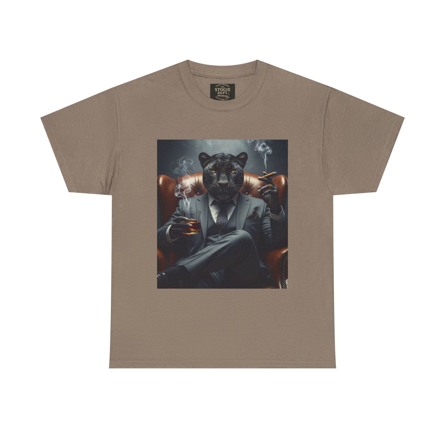 Stylish Unisex Heavy Cotton Tee with Cool Panther Design,
