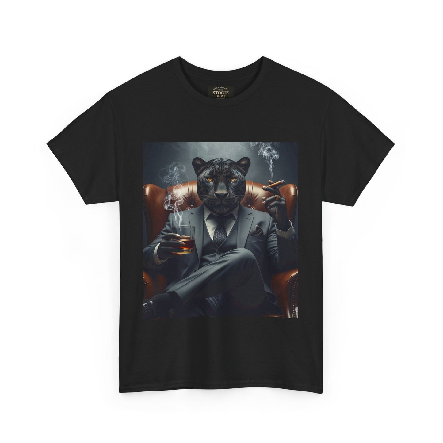 Stylish Unisex Heavy Cotton Tee with Cool Panther Design,
