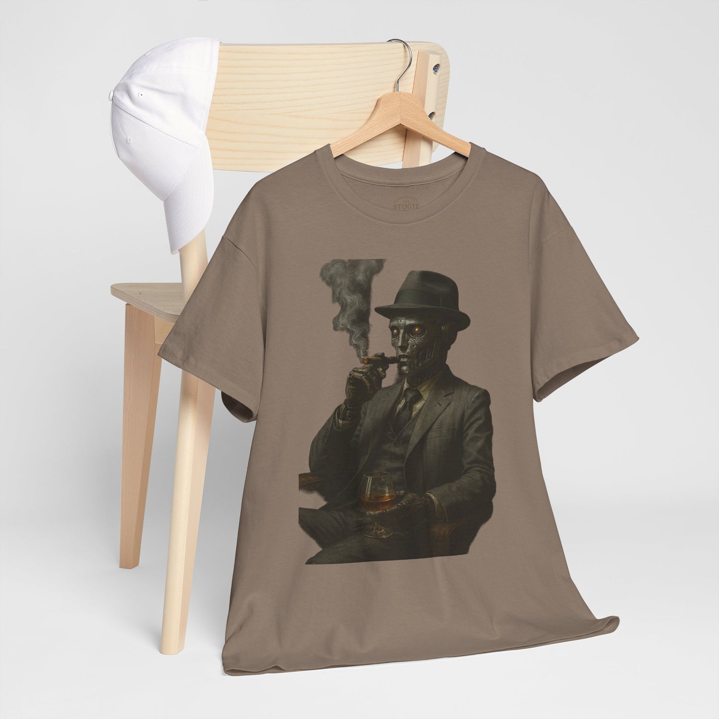 Vintage Style Smoking Man Tee, Unisex Cotton Shirt, Casual Wear, Gift for Him, Retro Graphic Tee, Unique Style T-Shirt