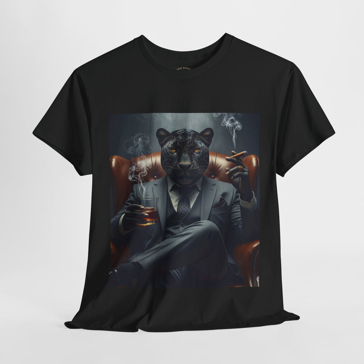 Stylish Unisex Heavy Cotton Tee with Cool Panther Design,