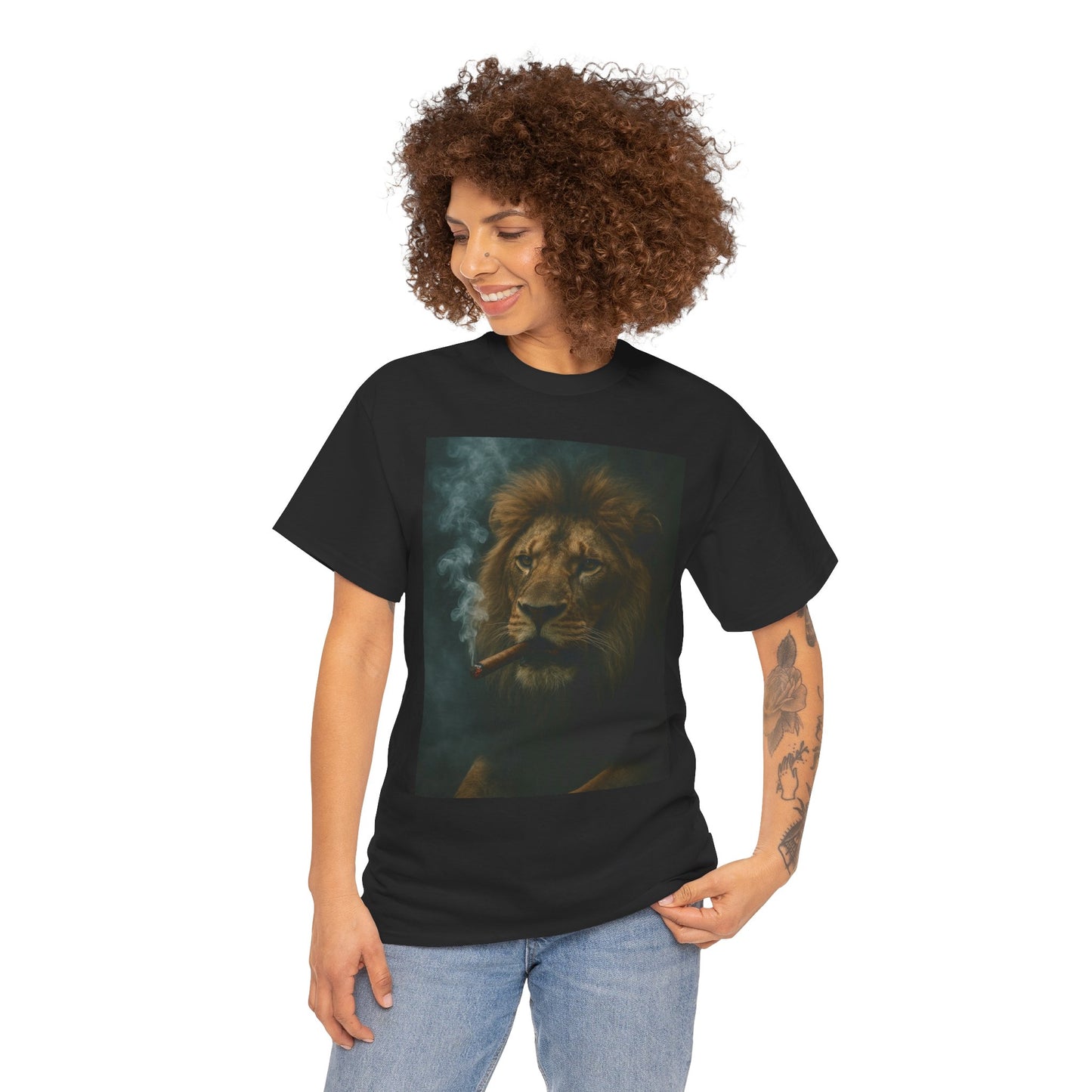 Majestic Lion Unisex Heavy Cotton Tee | Graphic Tee, Animal Lover Shirt, Unique Gift, Casual Wear, Statement Shirt