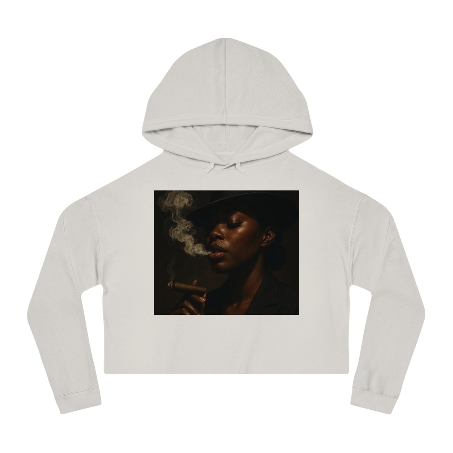 Chic Cropped Hoodie with Smoky Vibes,