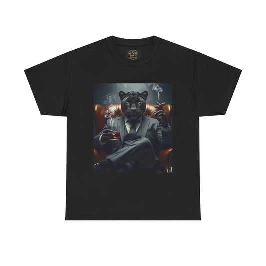 Stylish Unisex Heavy Cotton Tee with Cool Panther Design,