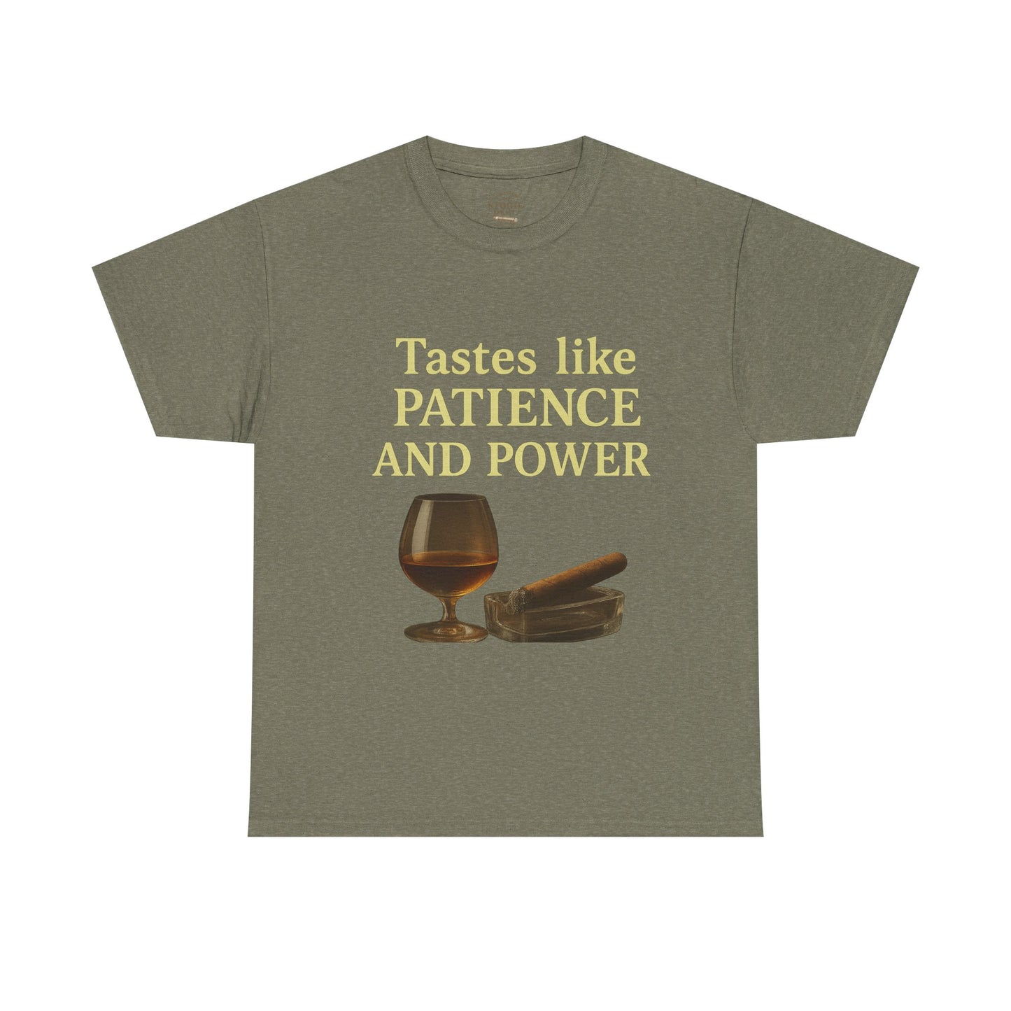 Patience and Power Tee, Funny Unisex Cotton T-Shirt, Gift for Whiskey Lovers, Inspirational Humor Shirt, Casual Everyday Wear