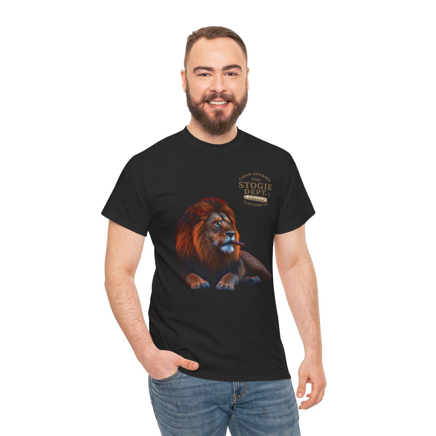 Majestic Lion Graphic Tee - Unisex Heavy Cotton Shirt for Animal Lovers, Relaxed Fit, Gift for Birthdays, Eco-Friendly Fashion
