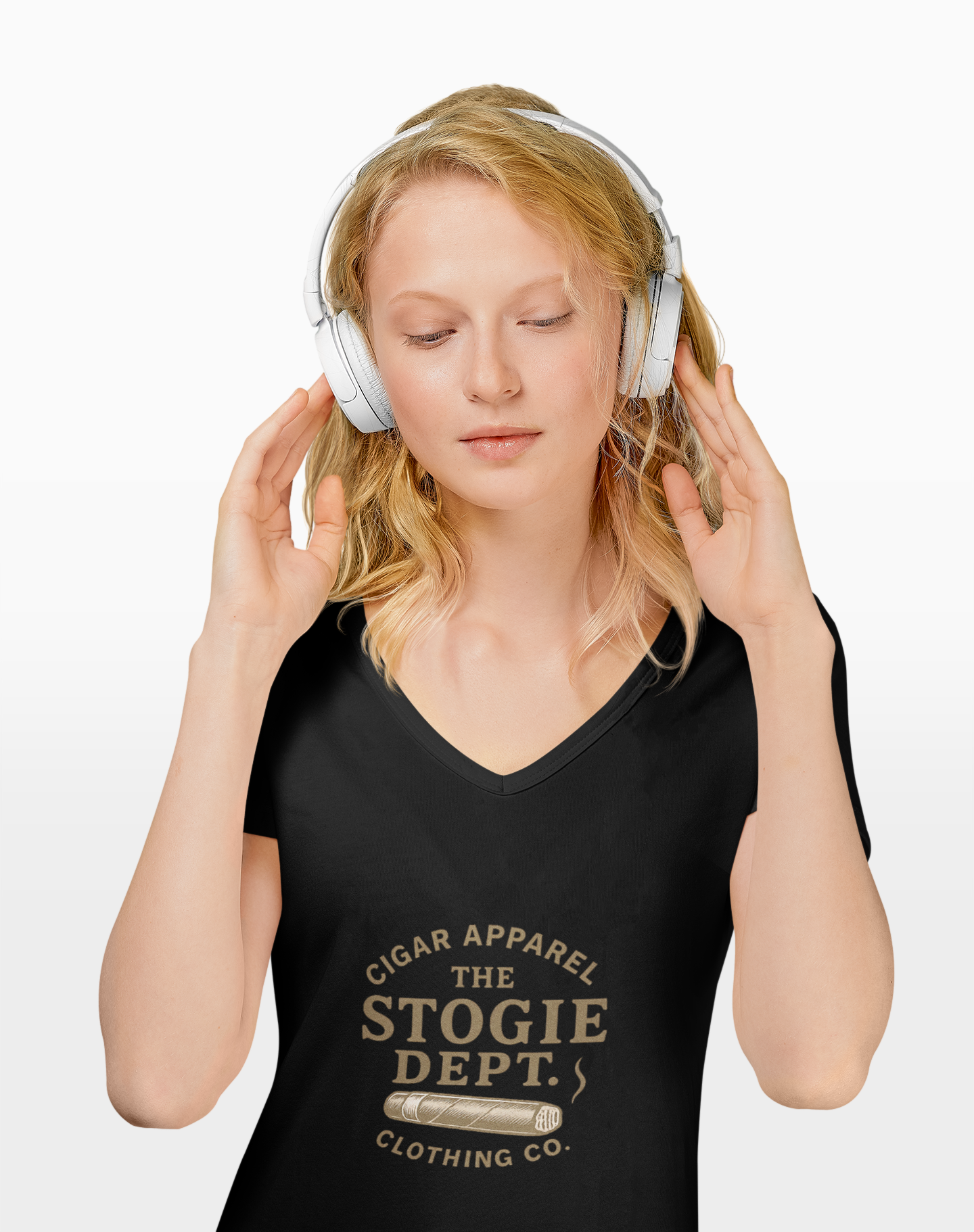 Chic Cigar Logo V-Neck Tee -