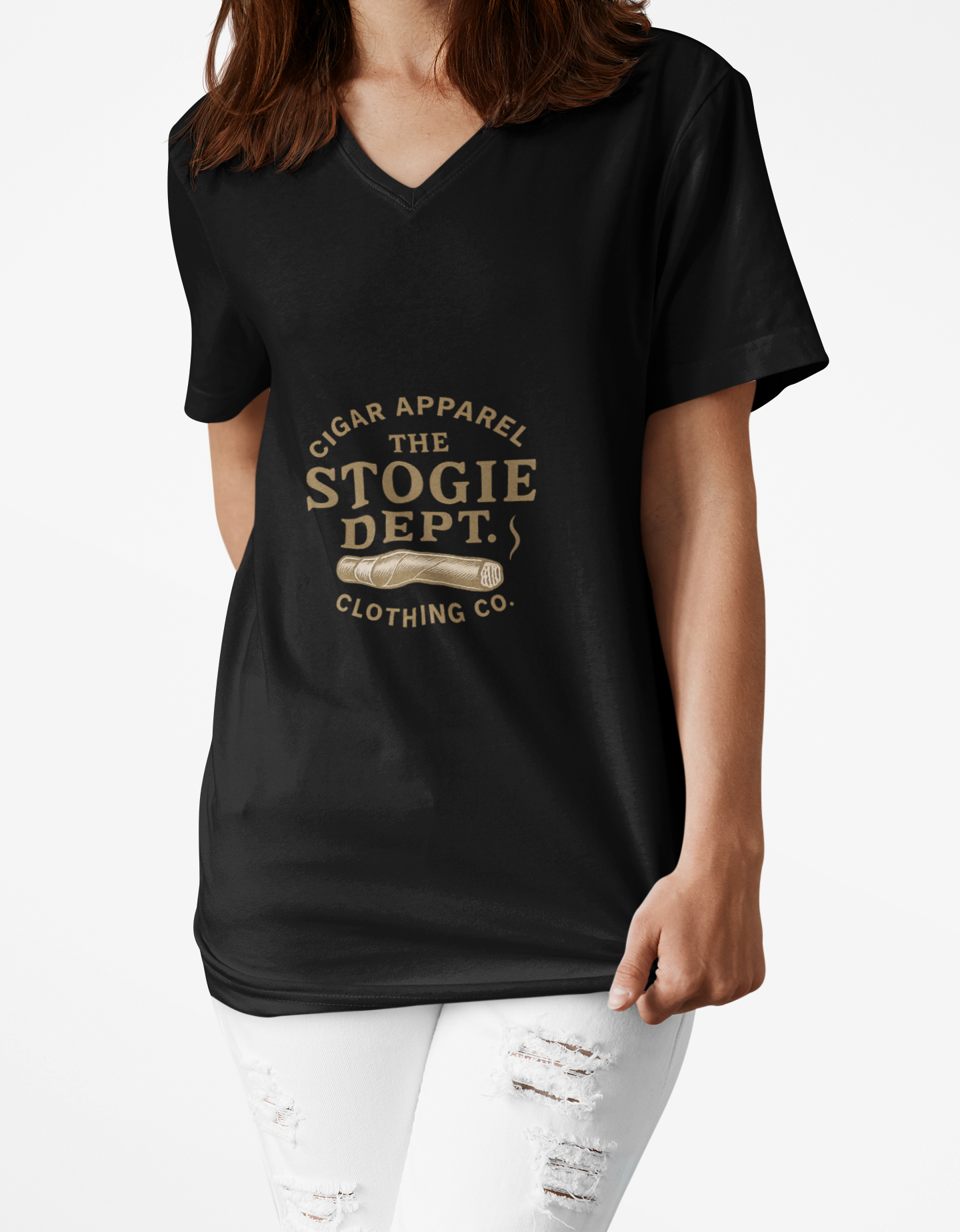 Chic Cigar Logo V-Neck Tee -
