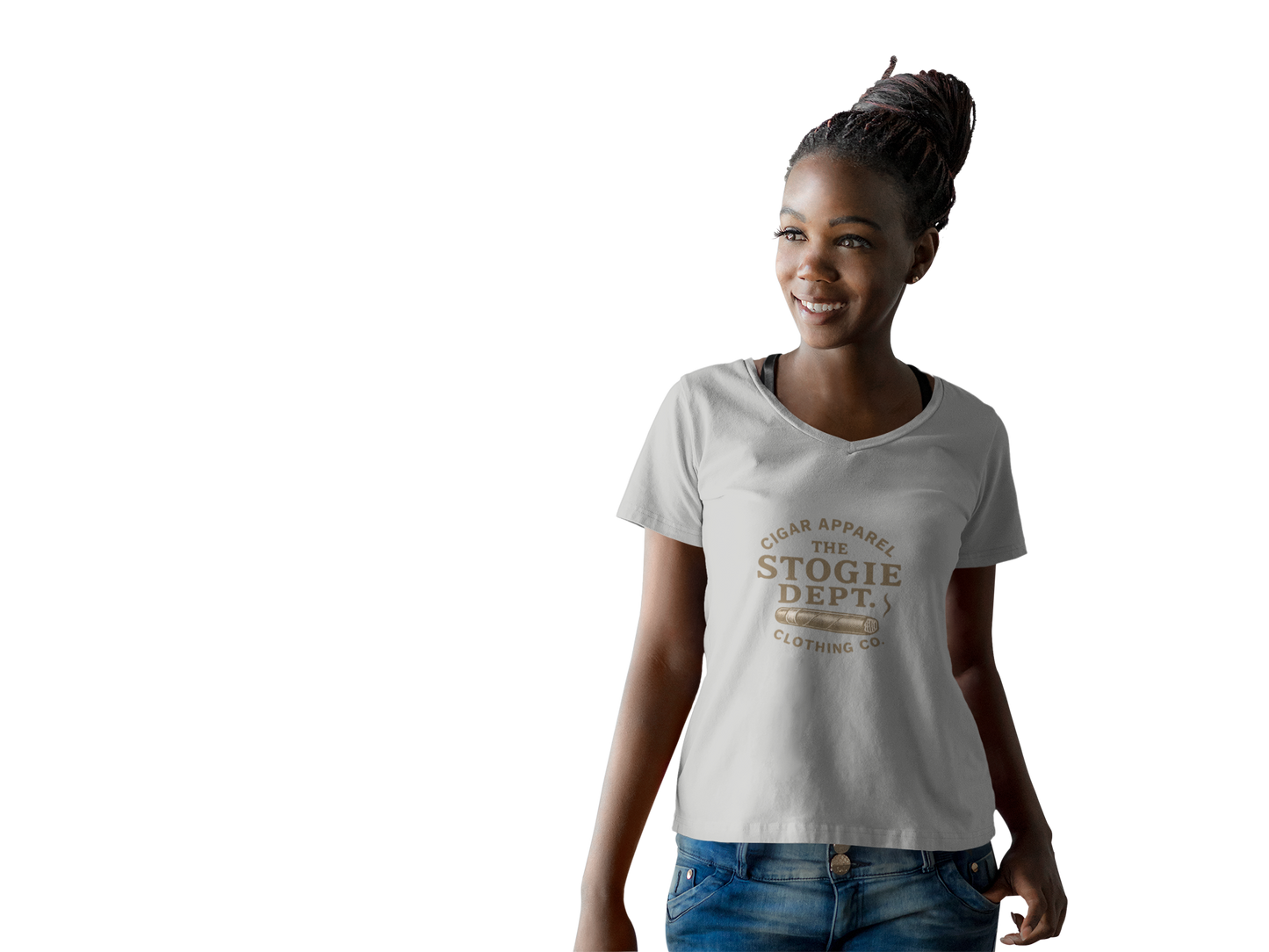Chic Cigar Logo V-Neck Tee -