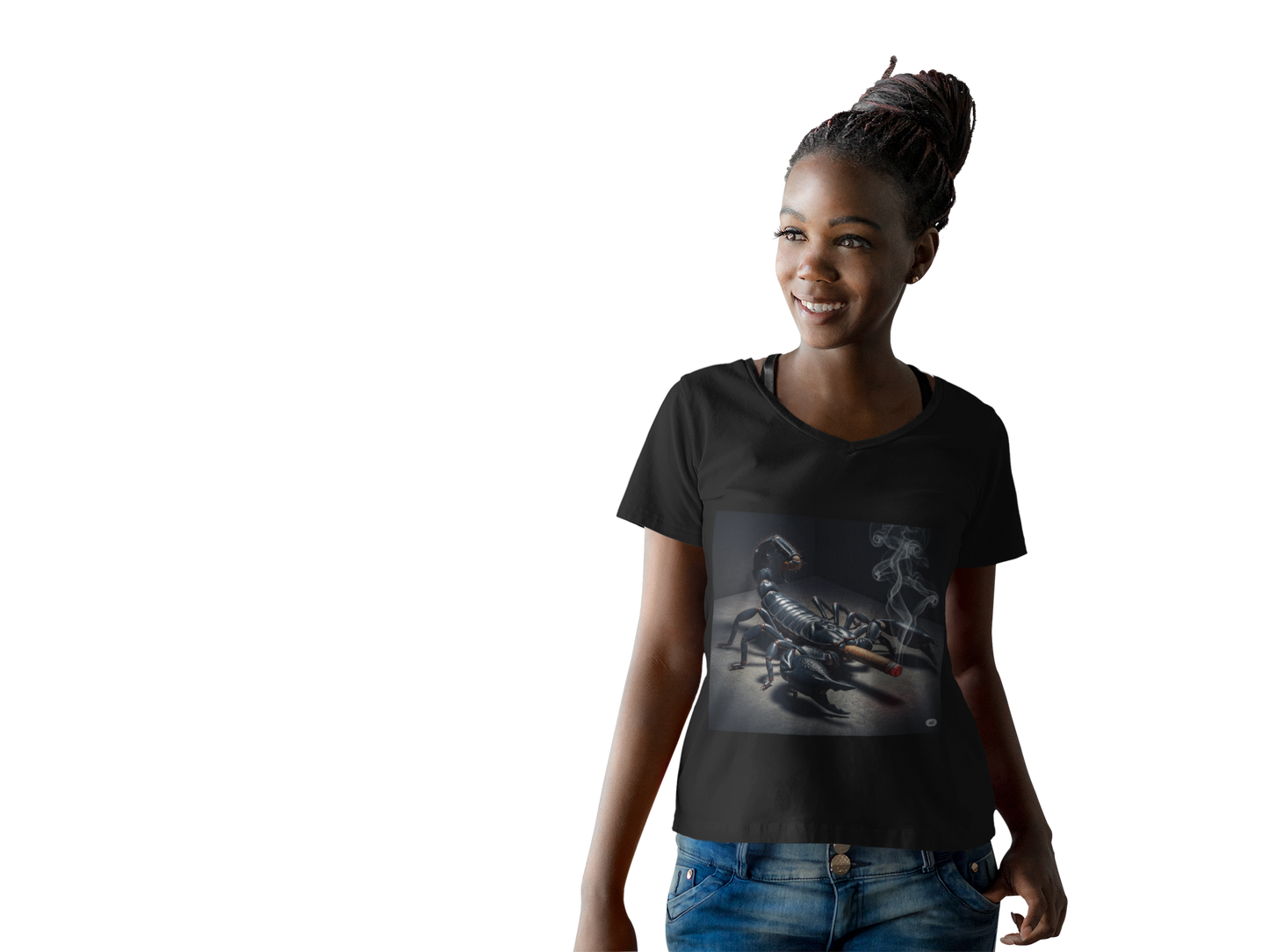 Scorpion Smoke V-Neck Tee,