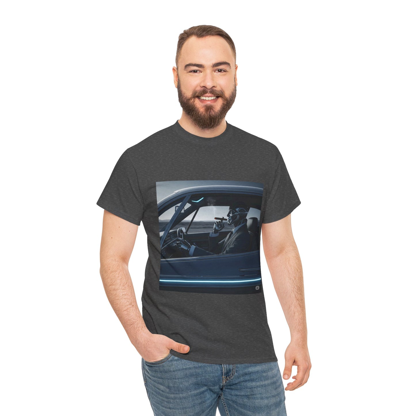 Vintage Car Driver Unisex Heavy Cotton Tee | Retro Graphic Shirt, Casual Wear, Gift for Car Lovers, Streetwear