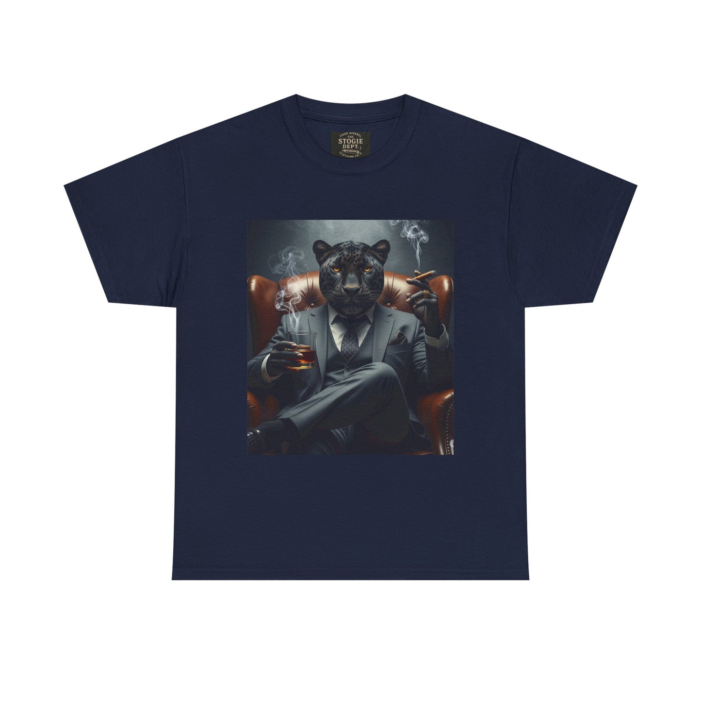 Stylish Unisex Heavy Cotton Tee with Cool Panther Design,