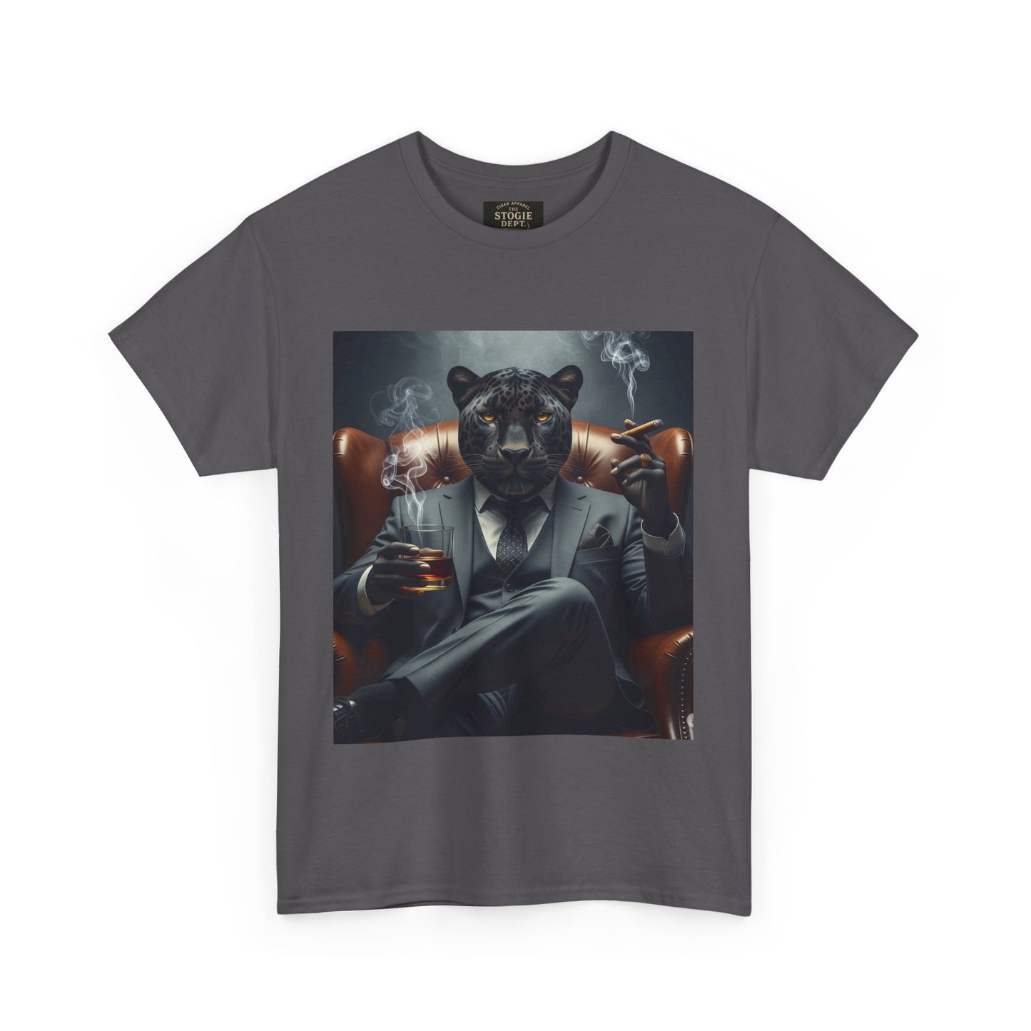 Stylish Unisex Heavy Cotton Tee with Cool Panther Design,