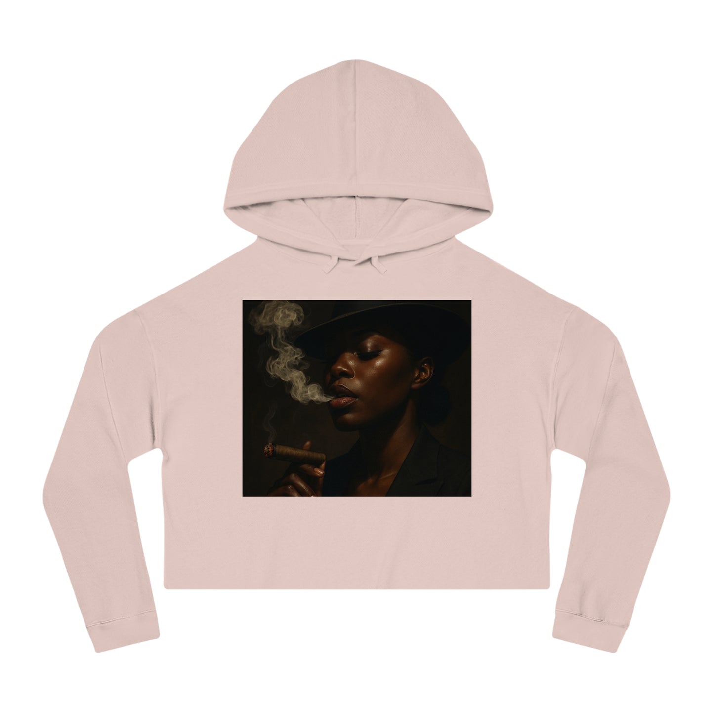Chic Cropped Hoodie with Smoky Vibes,