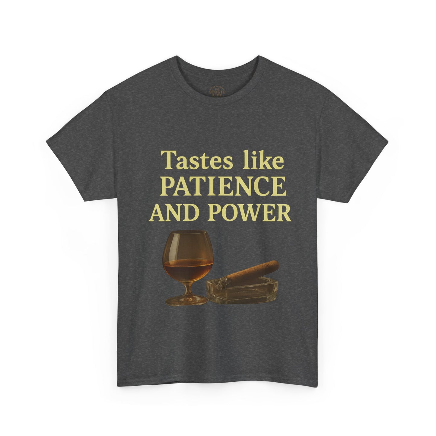 Patience and Power Tee, Funny Unisex Cotton T-Shirt, Gift for Whiskey Lovers, Inspirational Humor Shirt, Casual Everyday Wear
