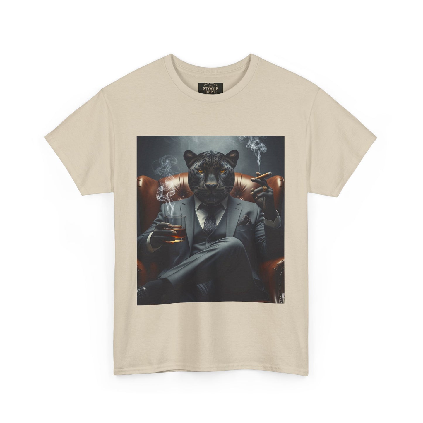 Stylish Unisex Heavy Cotton Tee with Cool Panther Design,