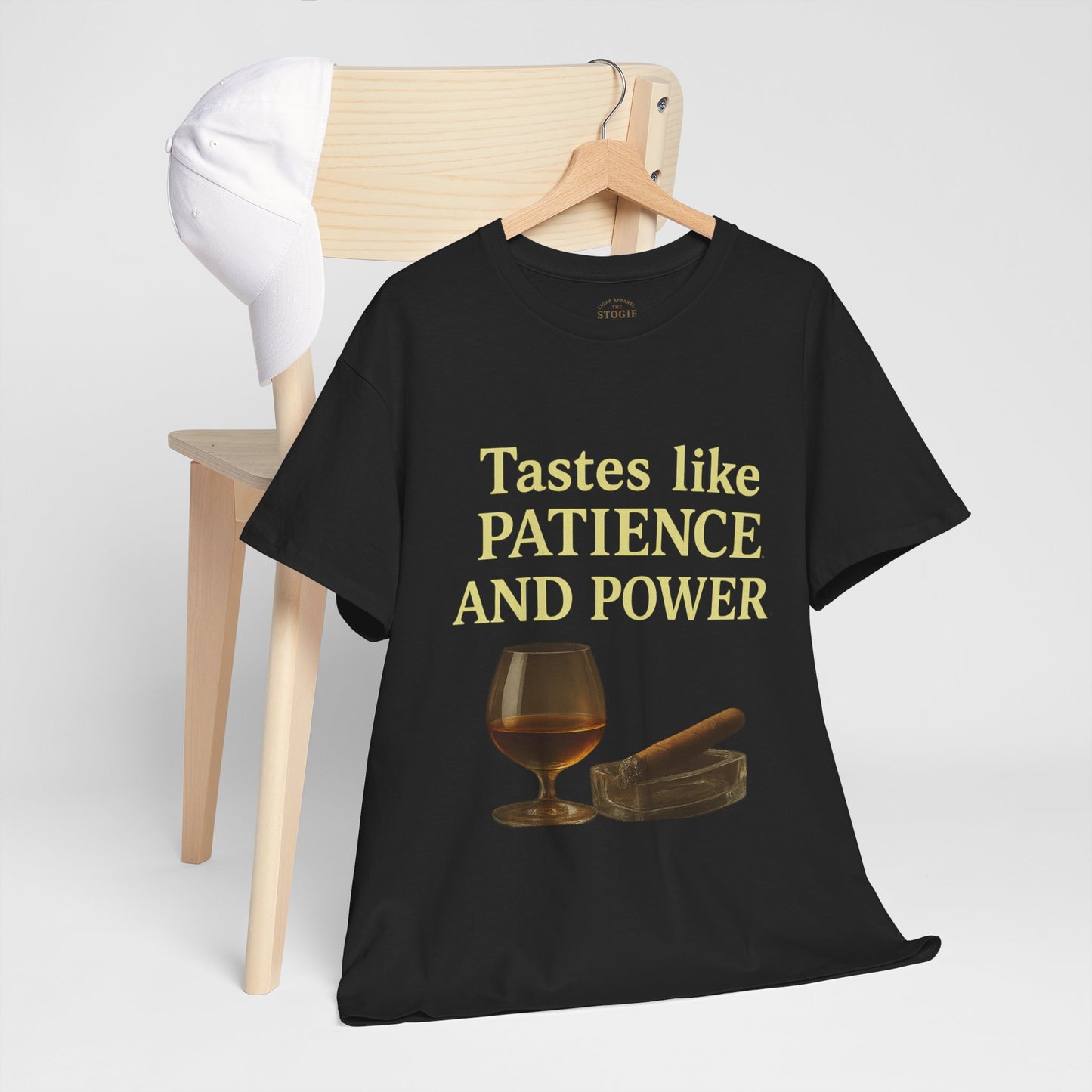 Patience and Power Tee, Funny Unisex Cotton T-Shirt, Gift for Whiskey Lovers, Inspirational Humor Shirt, Casual Everyday Wear